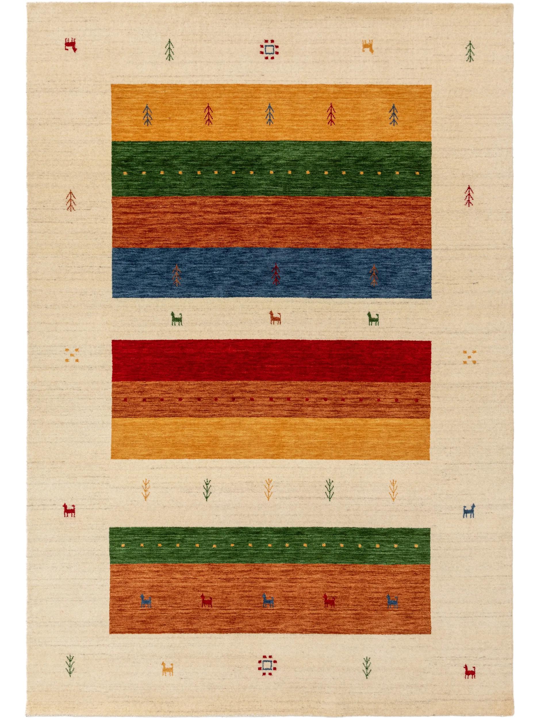 Covor din lână Jamal – Multicolor/Bej