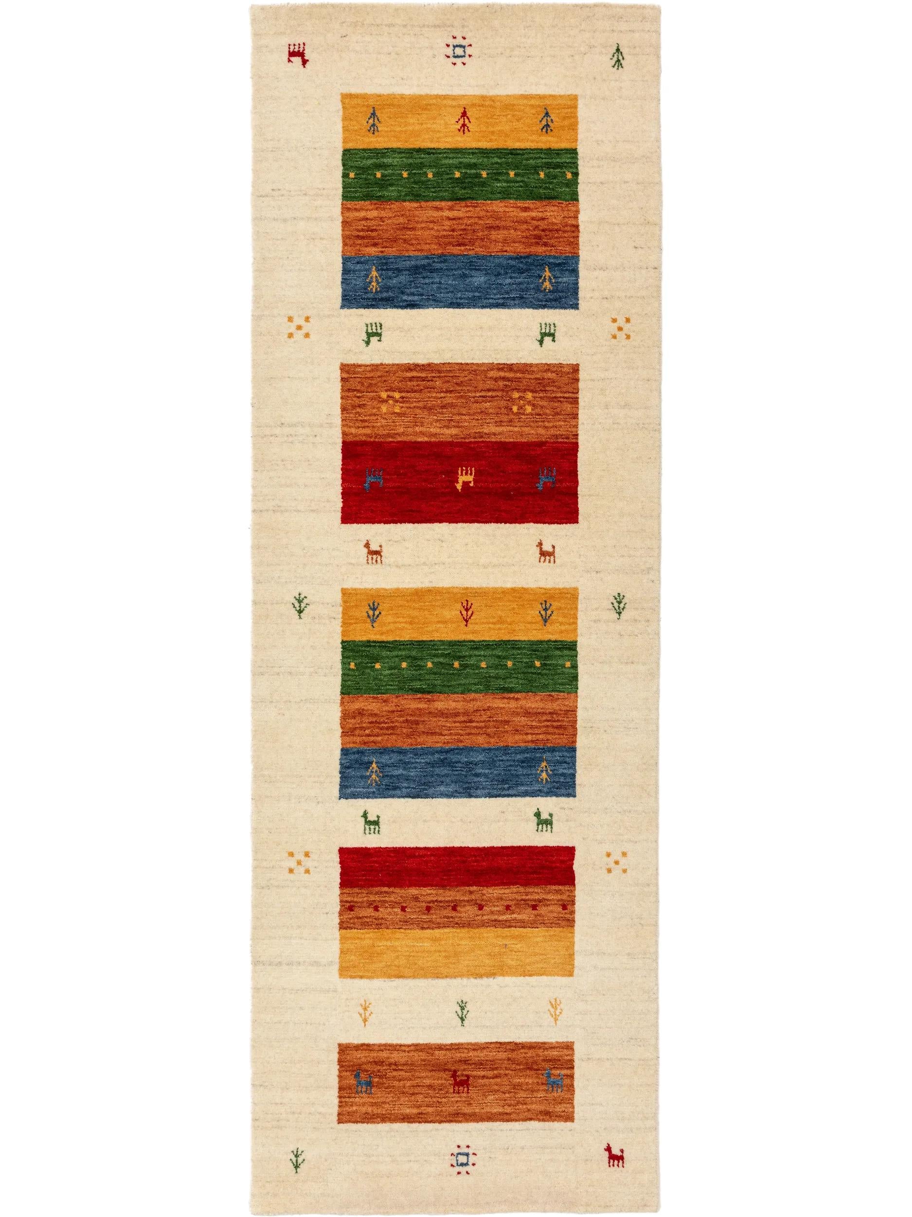 Traversă din lână Jamal – Multicolor/Bej