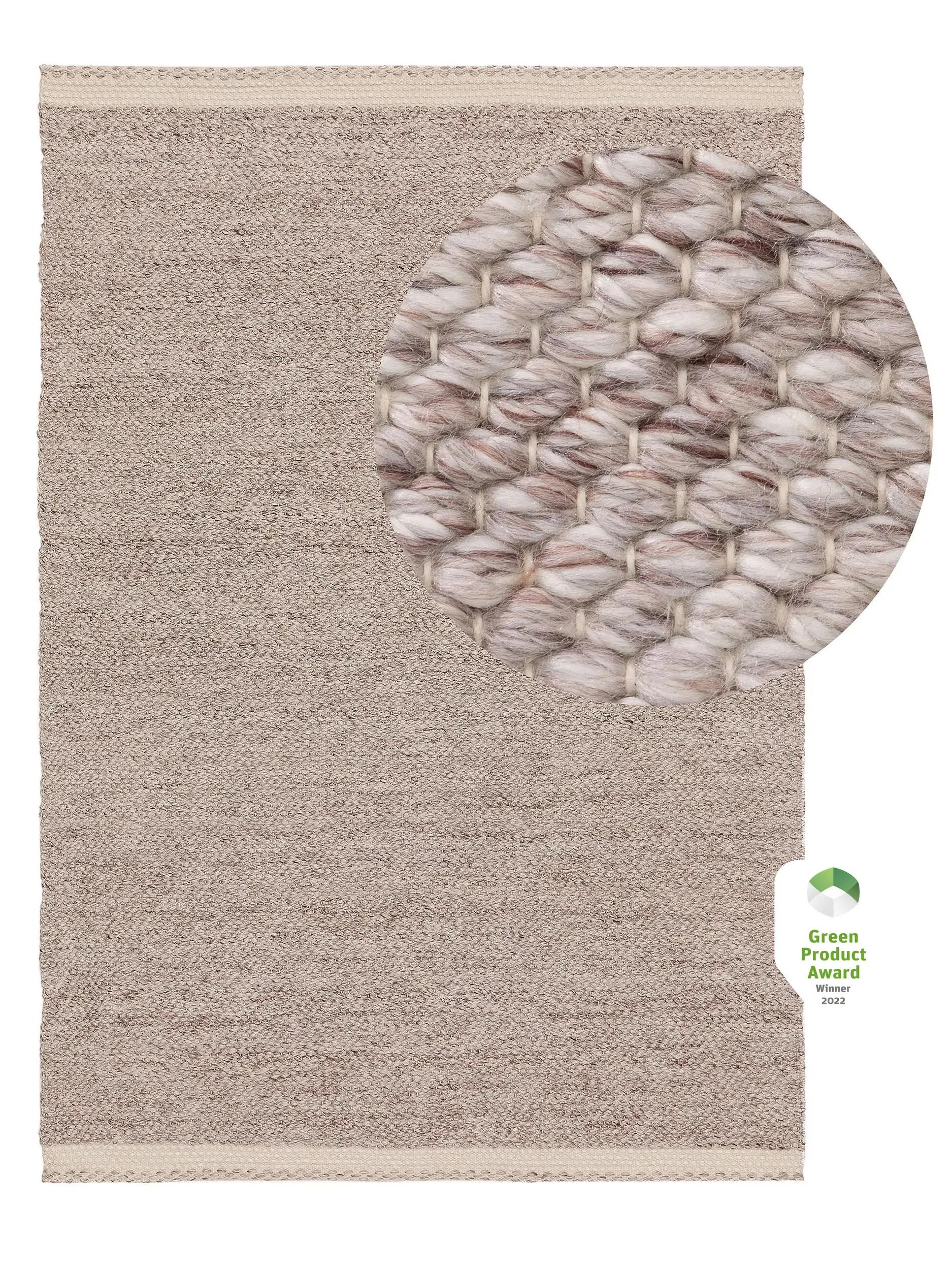 Covor din material reciclat Kiah – Crem/Taupe