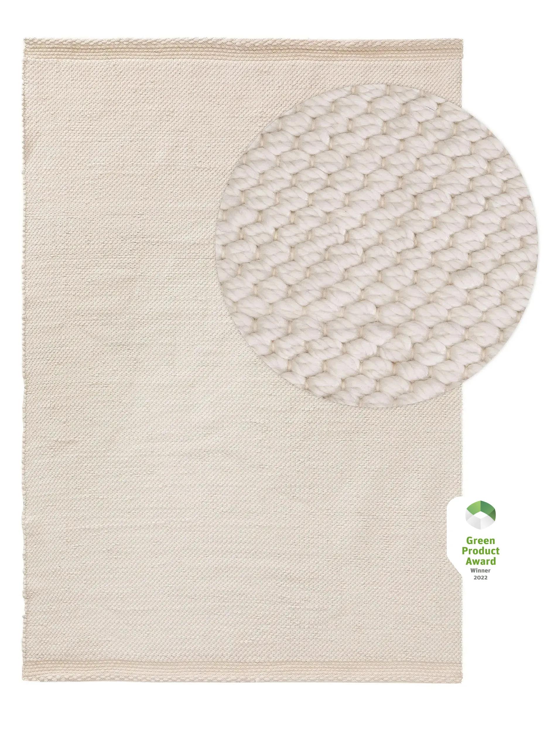 Covor din material reciclat Kiah – Crem
