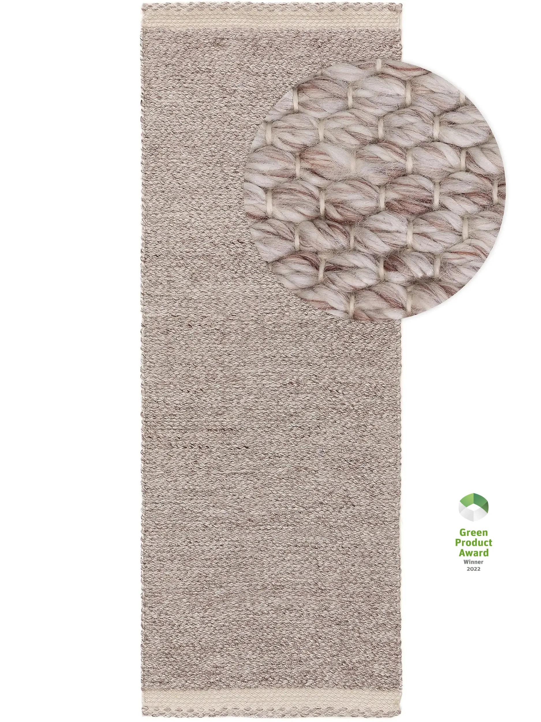 Traversă din material reciclat Kiah – Crem/Taupe