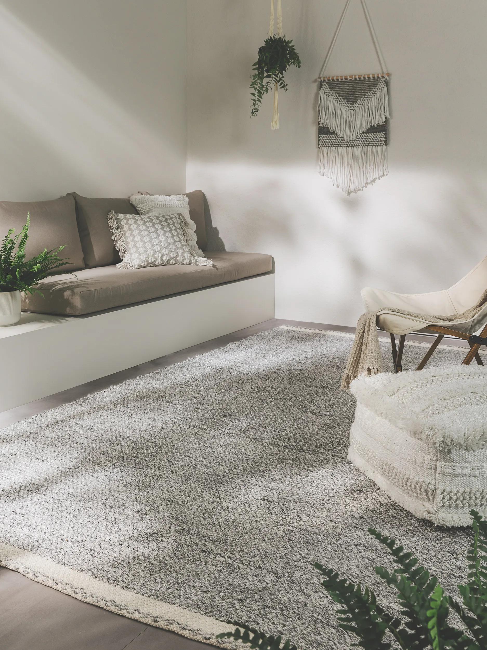 Covor din material reciclat Kiah – Gri