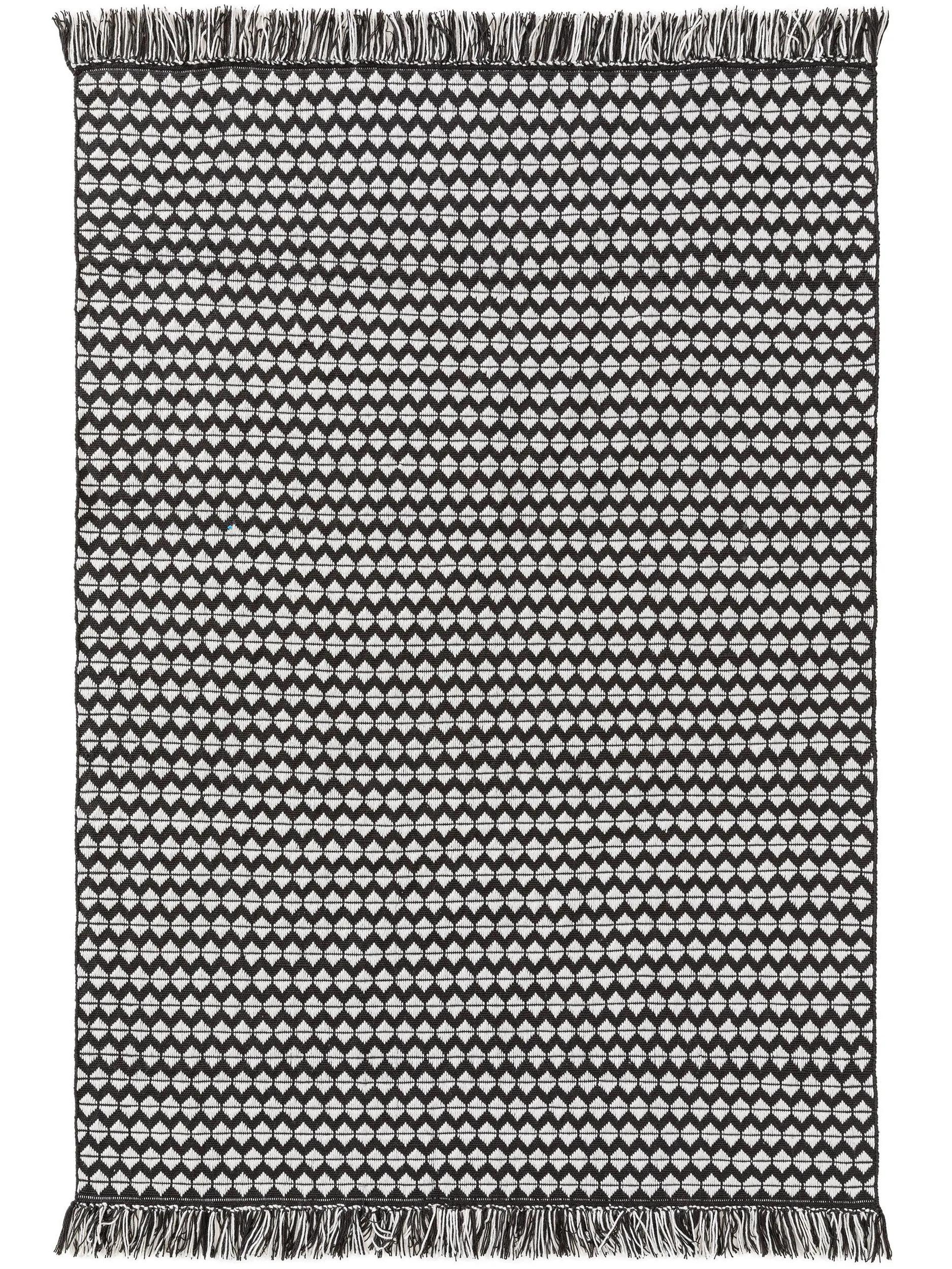 Covor din material reciclat Morty – Negru/Alb