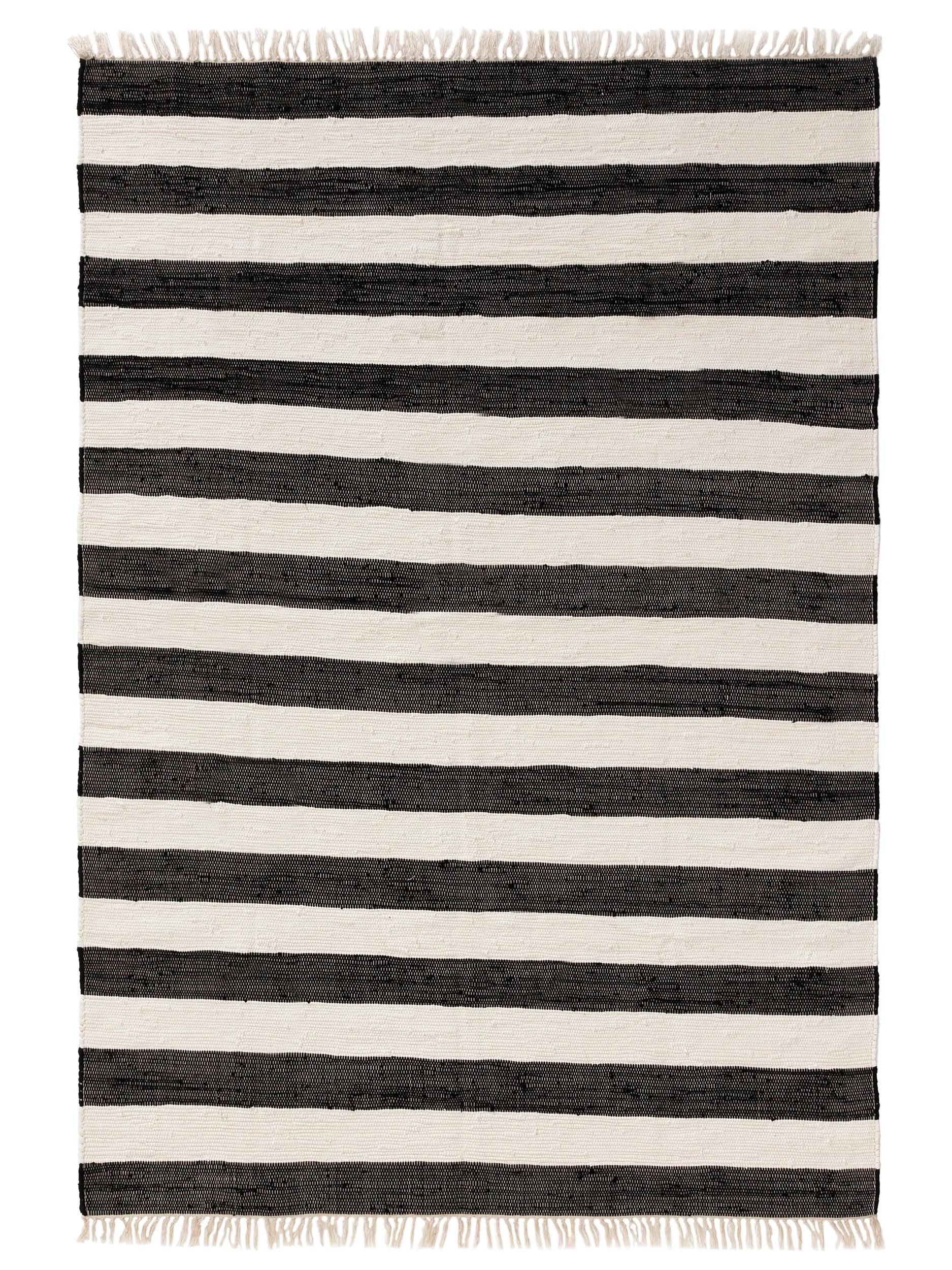 Covor din material reciclat Tom – Negru/Alb