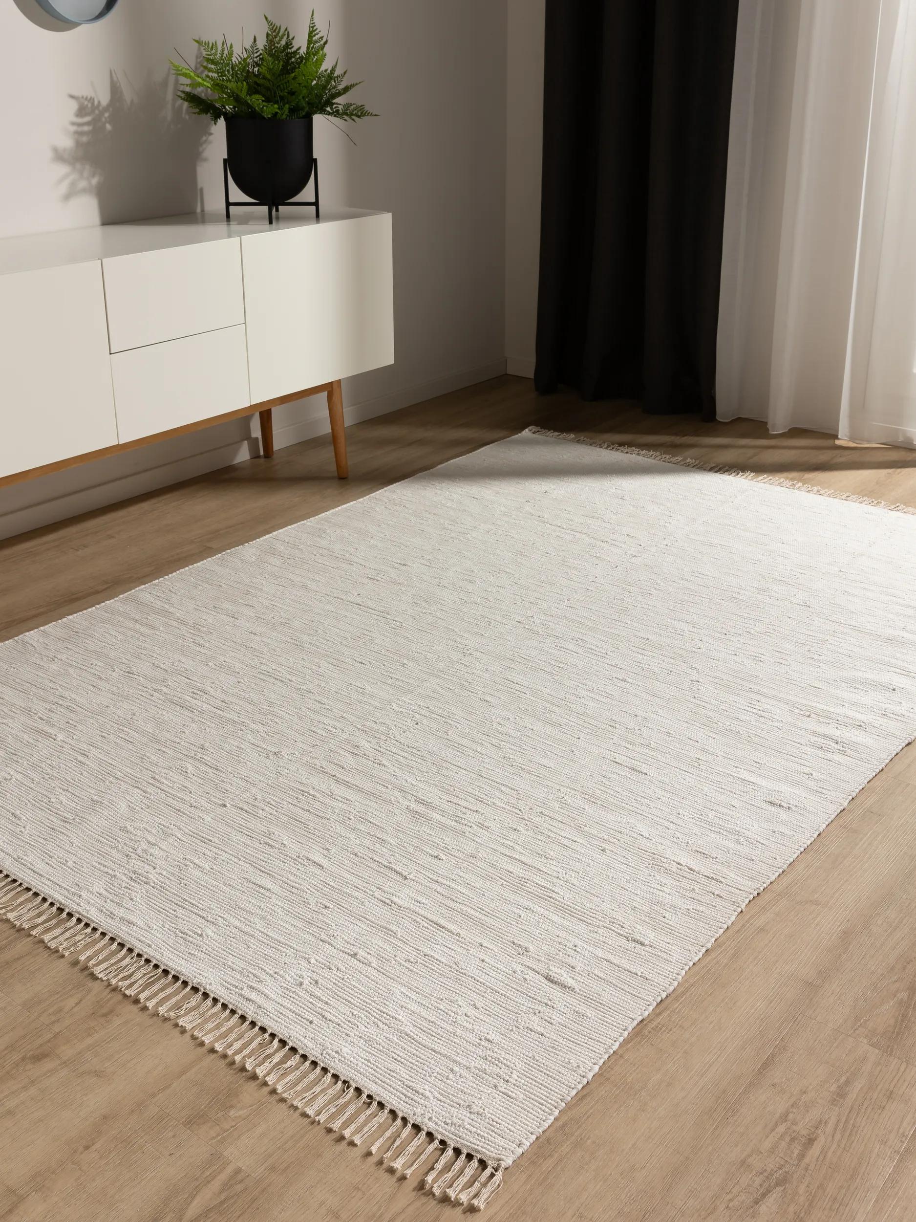Covor din material reciclat Tom – Crem