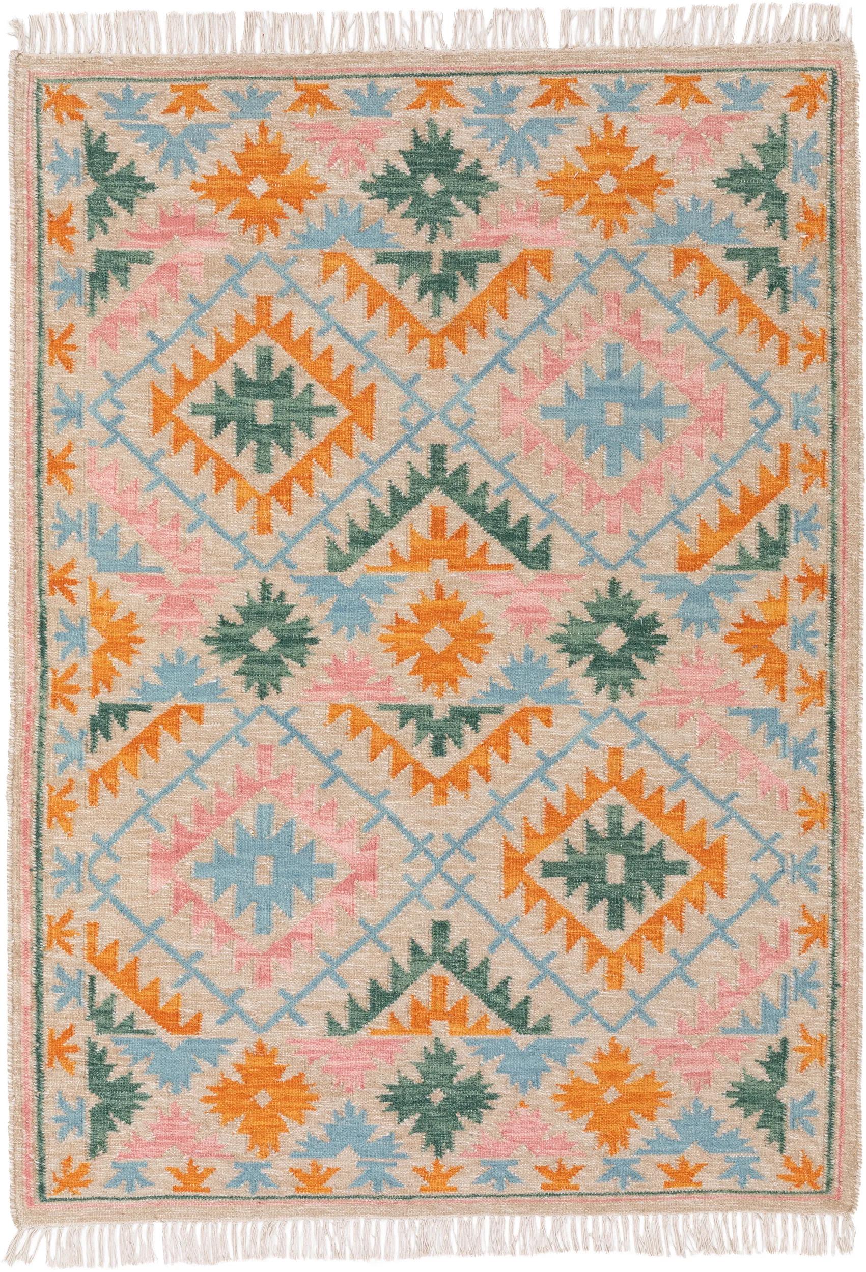 Kilim țesut manual Zohra – Multicolor/Bej