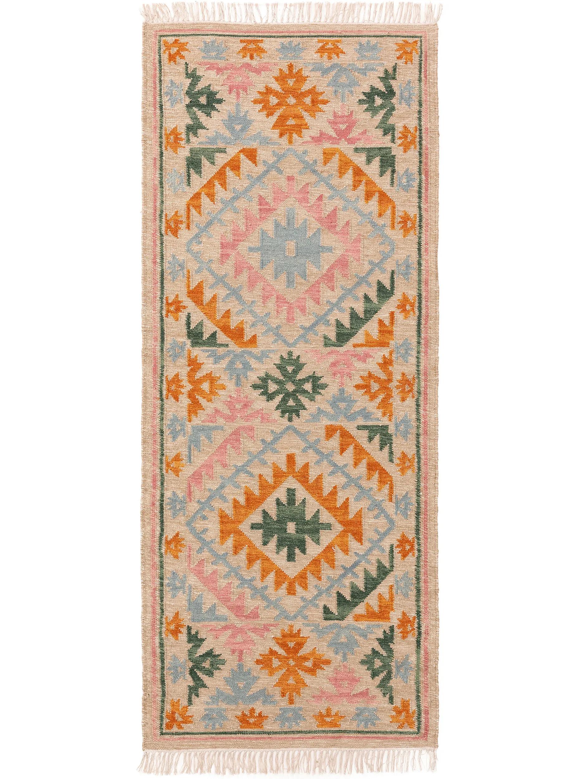 Traversă Kilim țesut manual Zohra – Multicolor/Bej