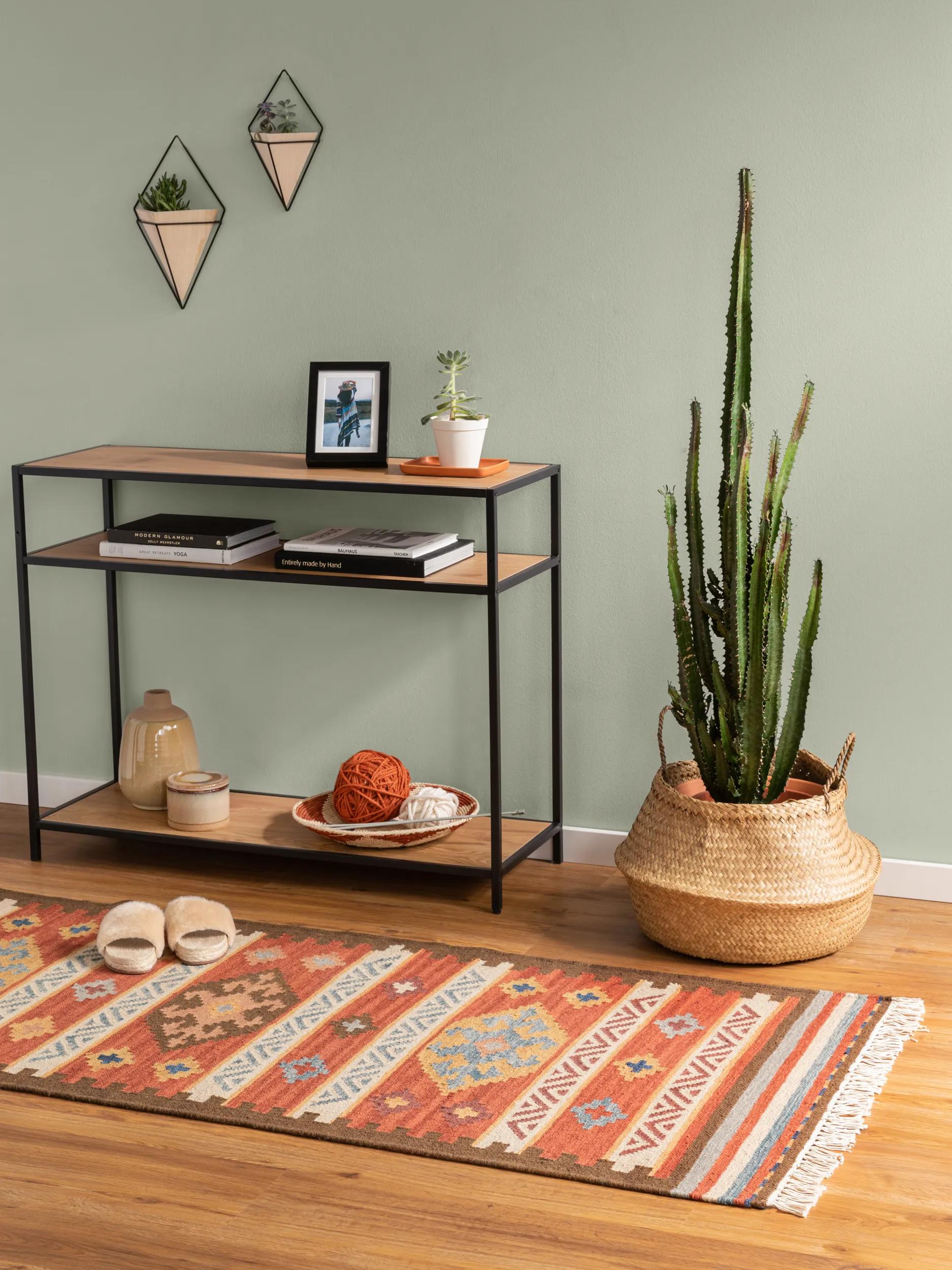 Traversă Kilim țesut manual Zohra – Multicolor/Roșu