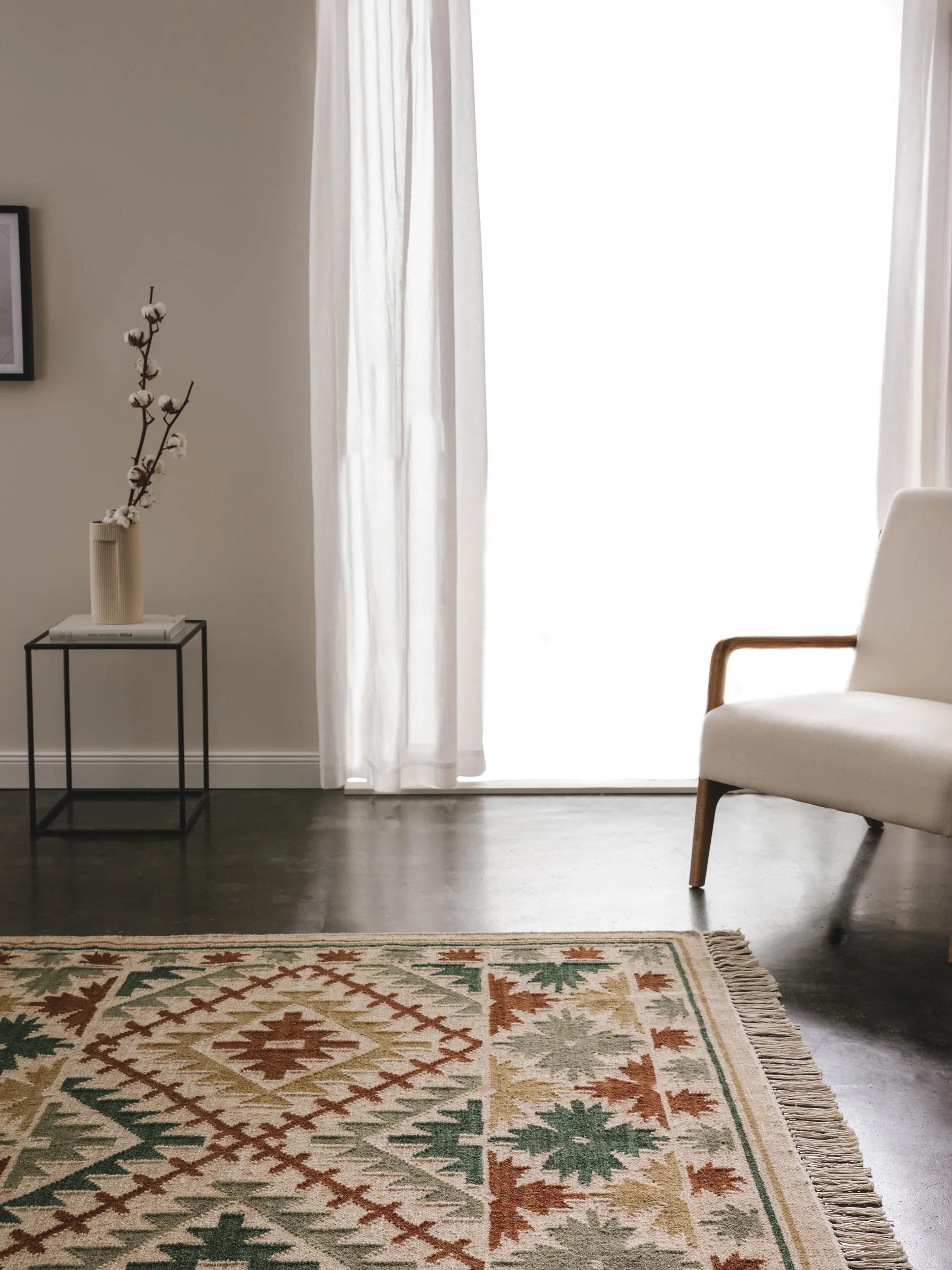 Kilim țesut manual Zohra – Verde