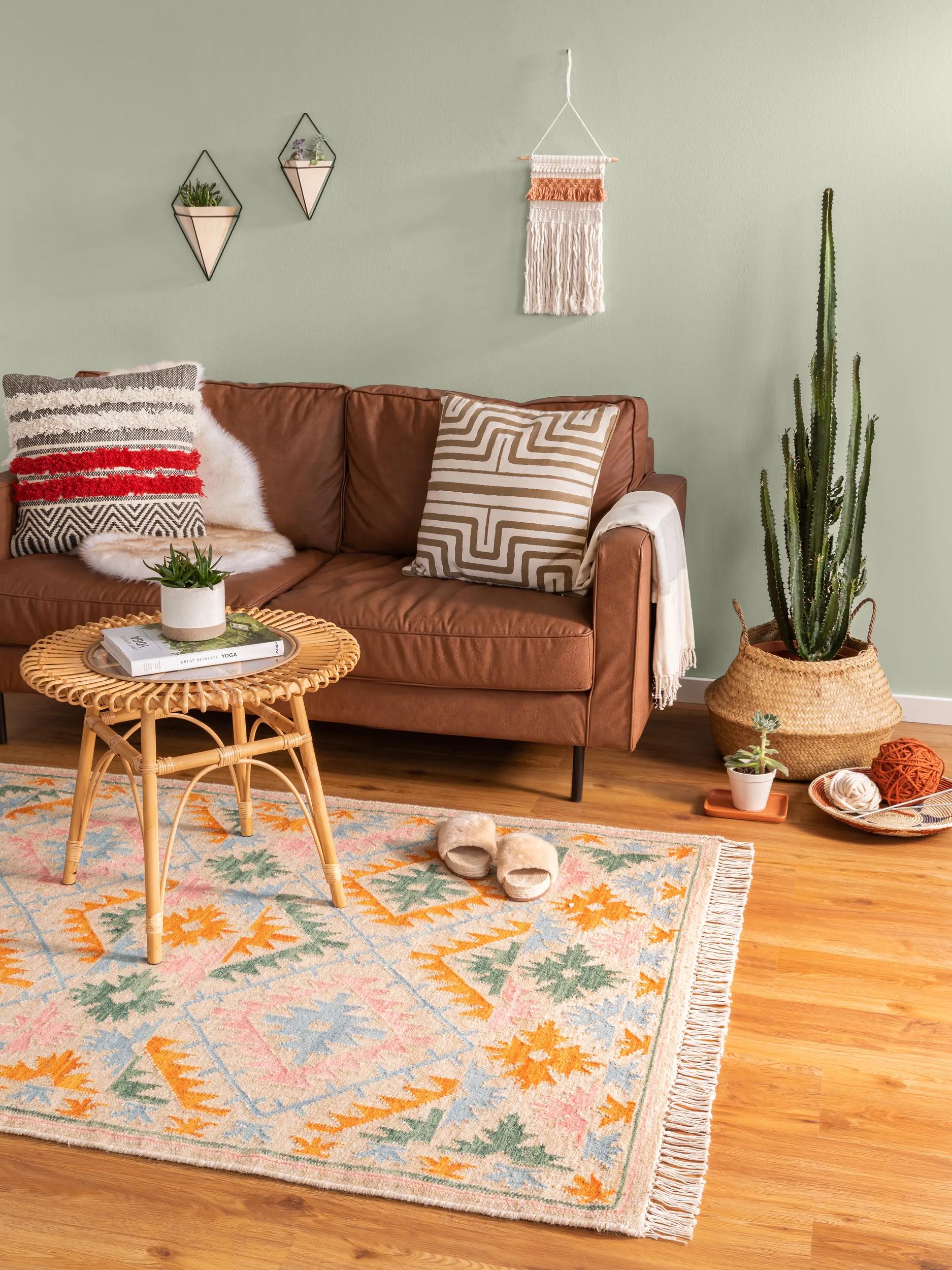 Kilim țesut manual Zohra – Multicolor/Bej