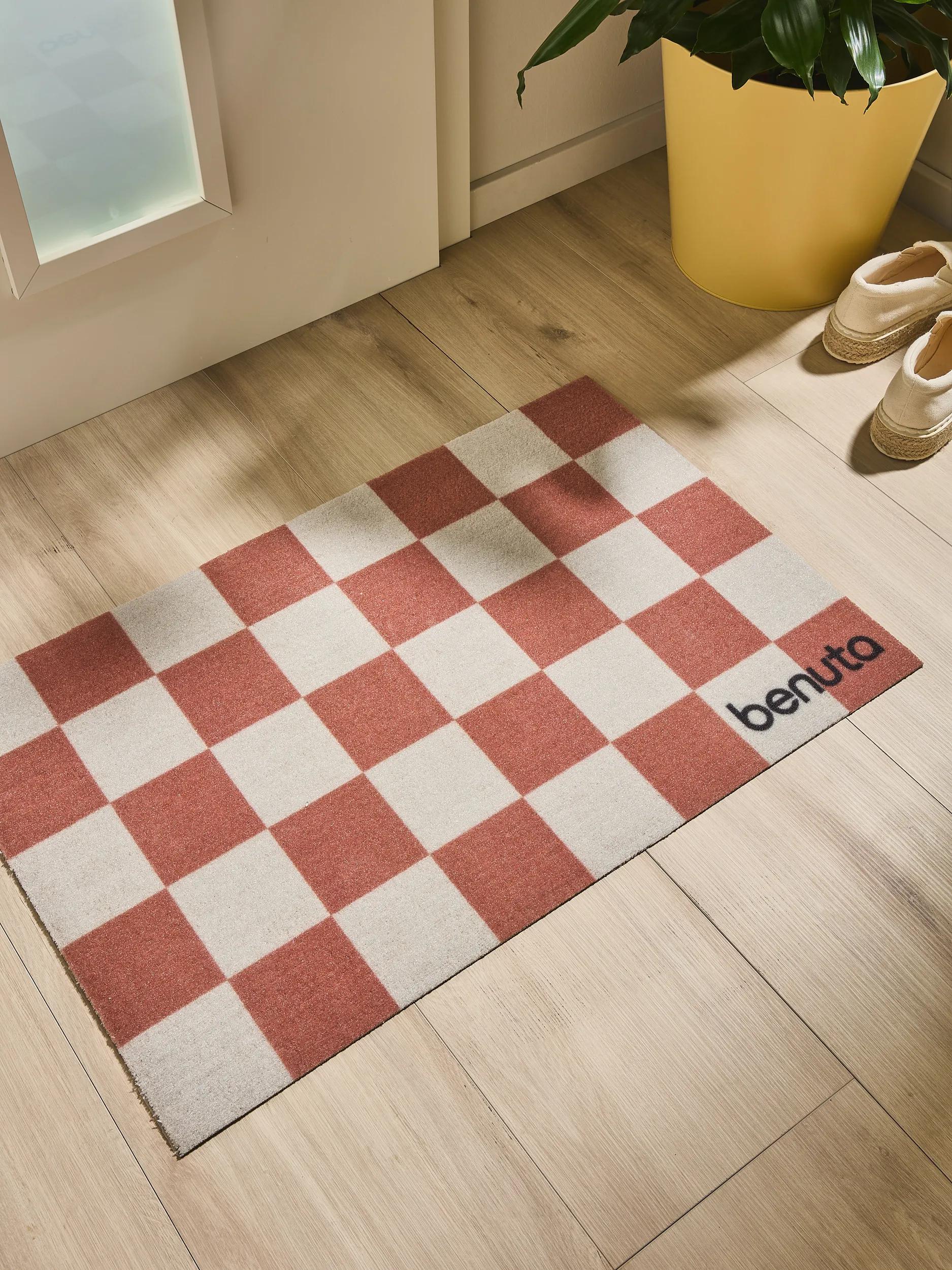 Covoraș de intrare Checker – Teracotă
