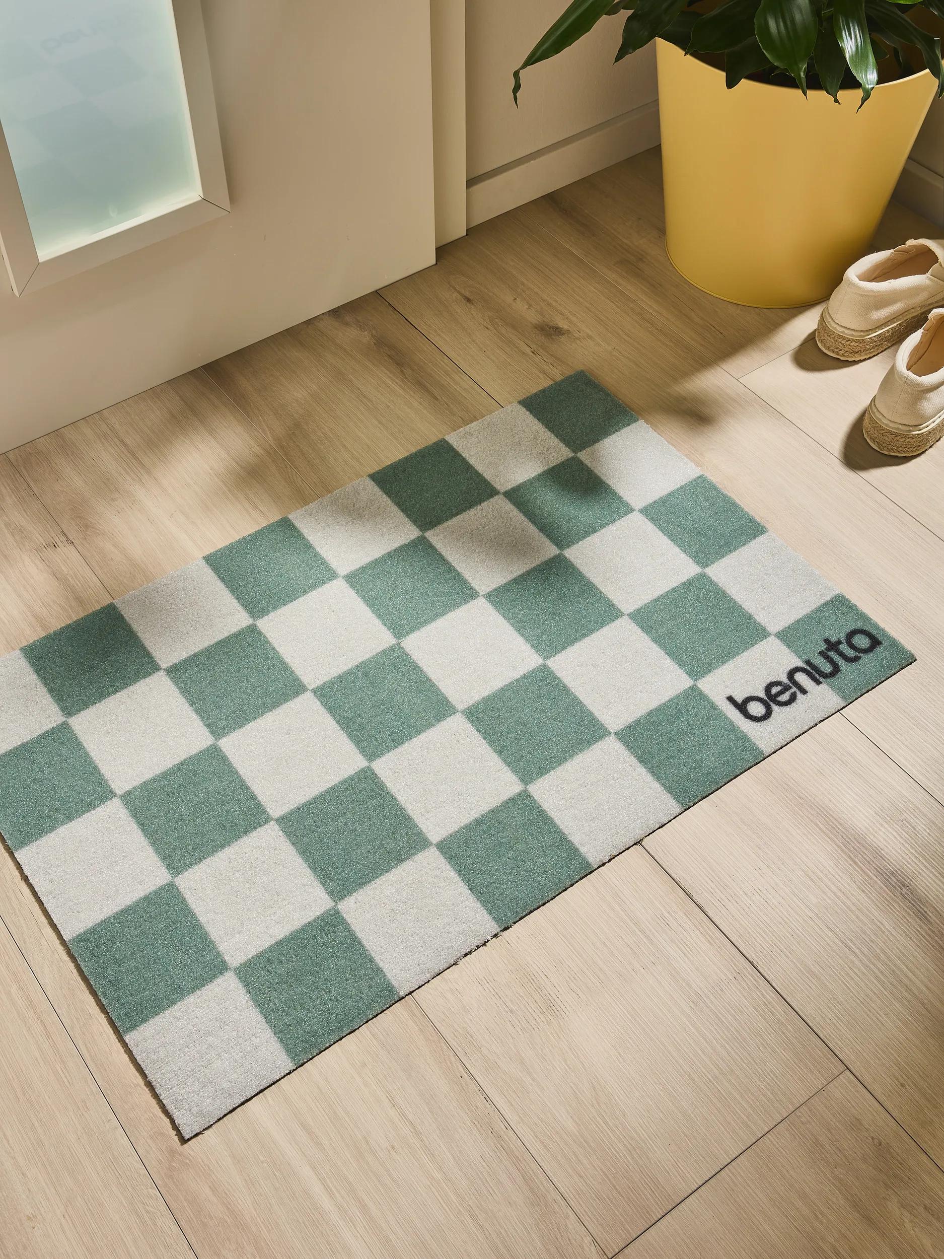 Covoraș de intrare Checker – Verde