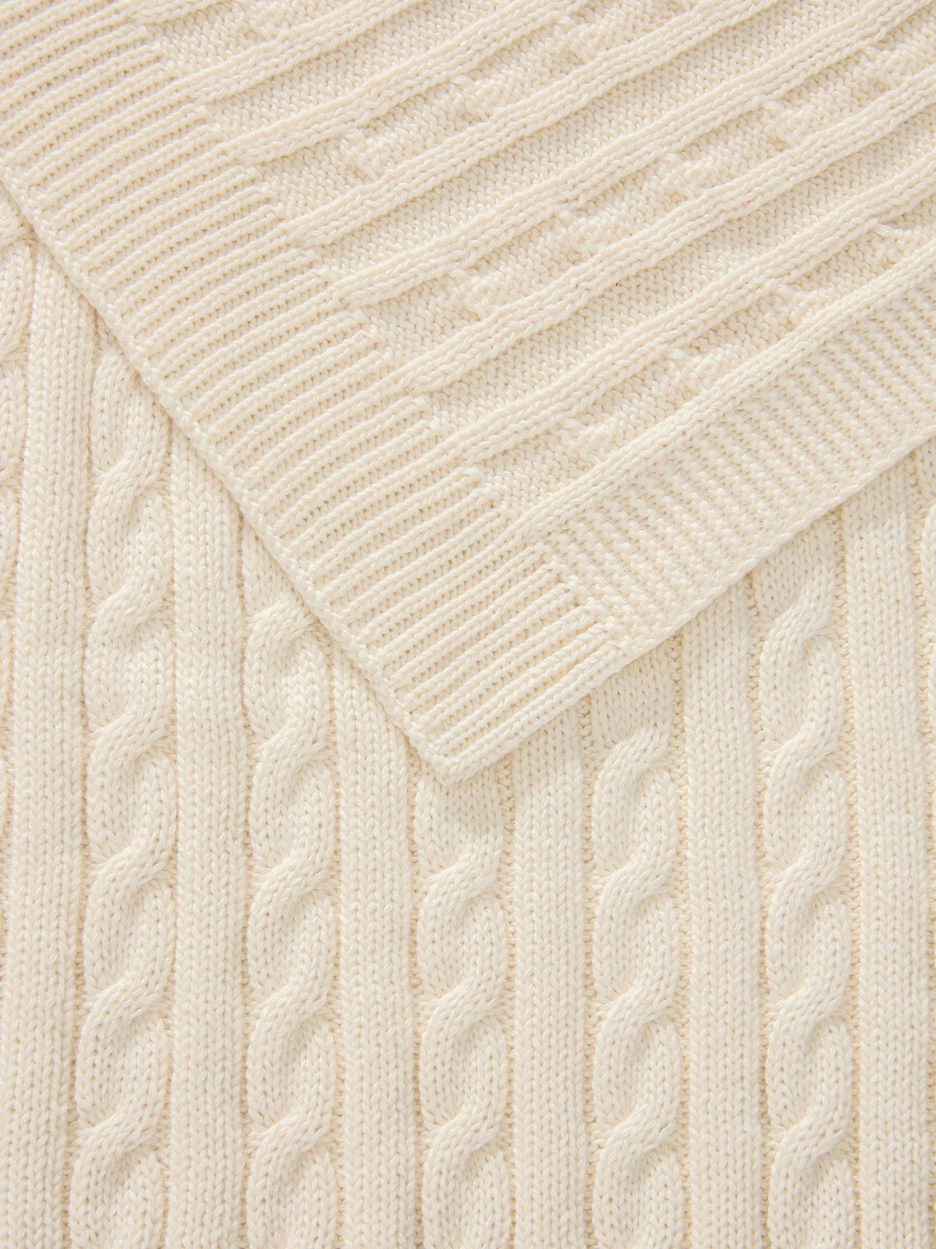 Pătură de Crăciun Classic – Crem