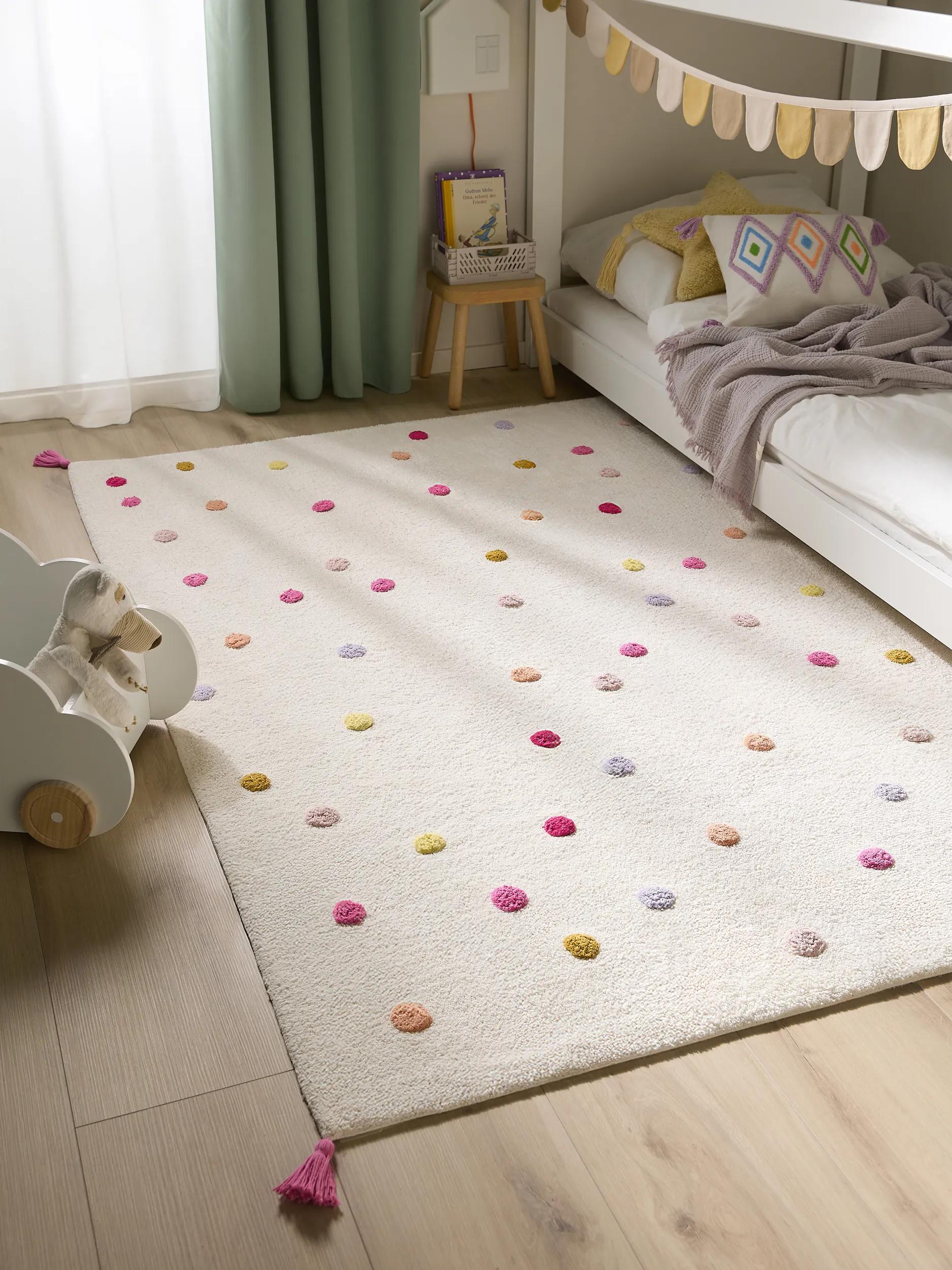 Covor lavabil pentru copii Fiete – Multicolor/Roz