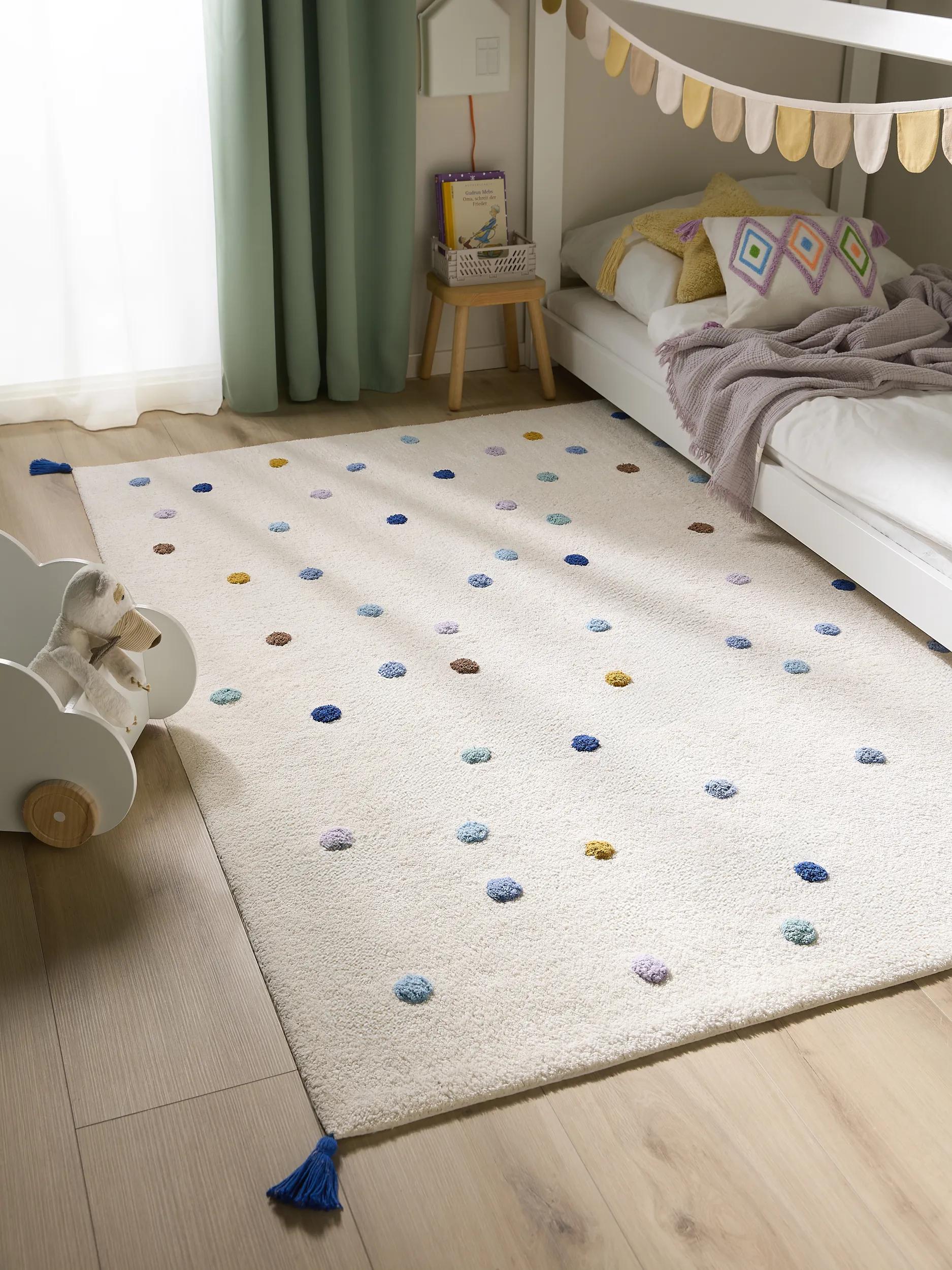Covor lavabil pentru copii Fiete – Multicolor/Albastru