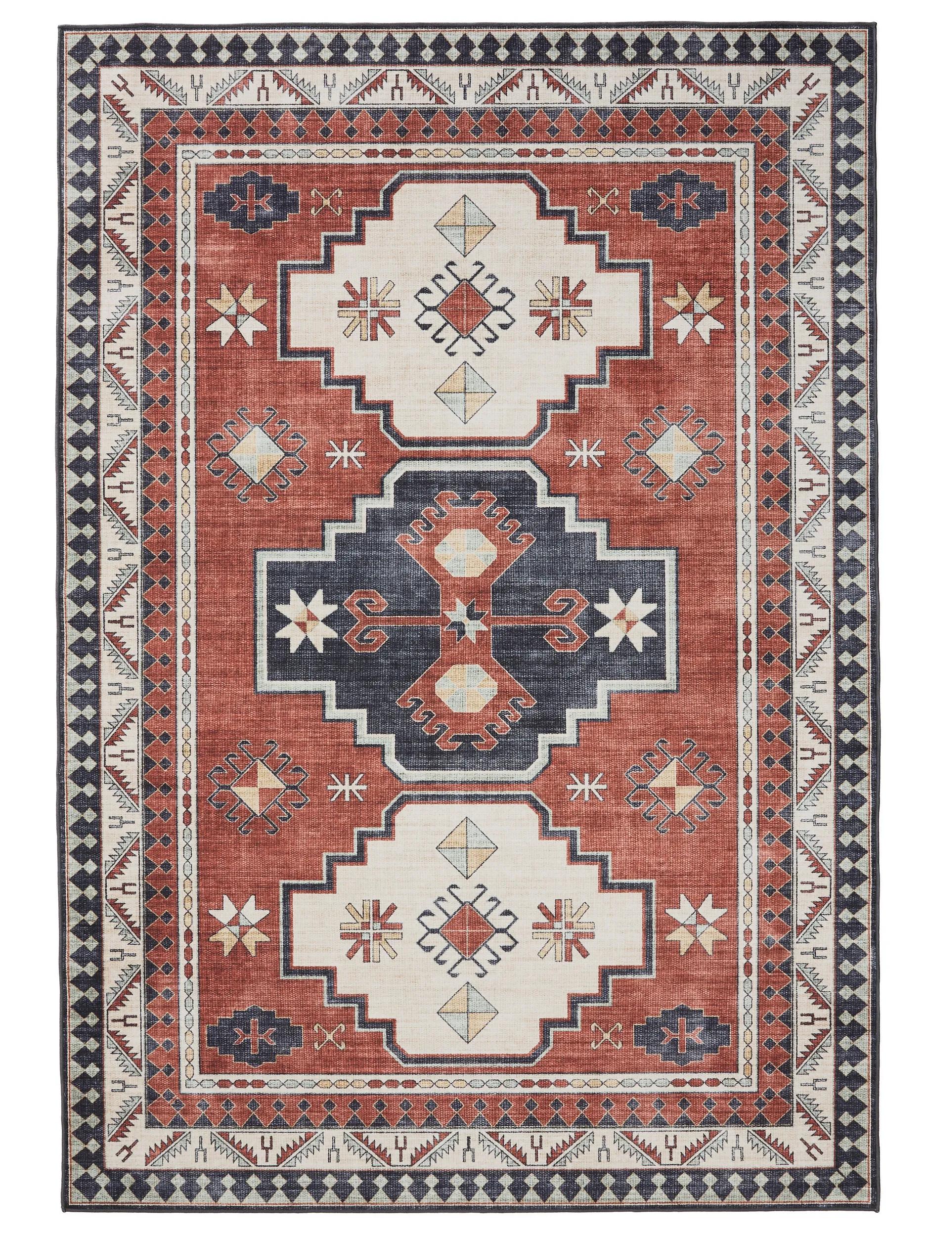 Covor lavabil George – Multicolor/Albastru