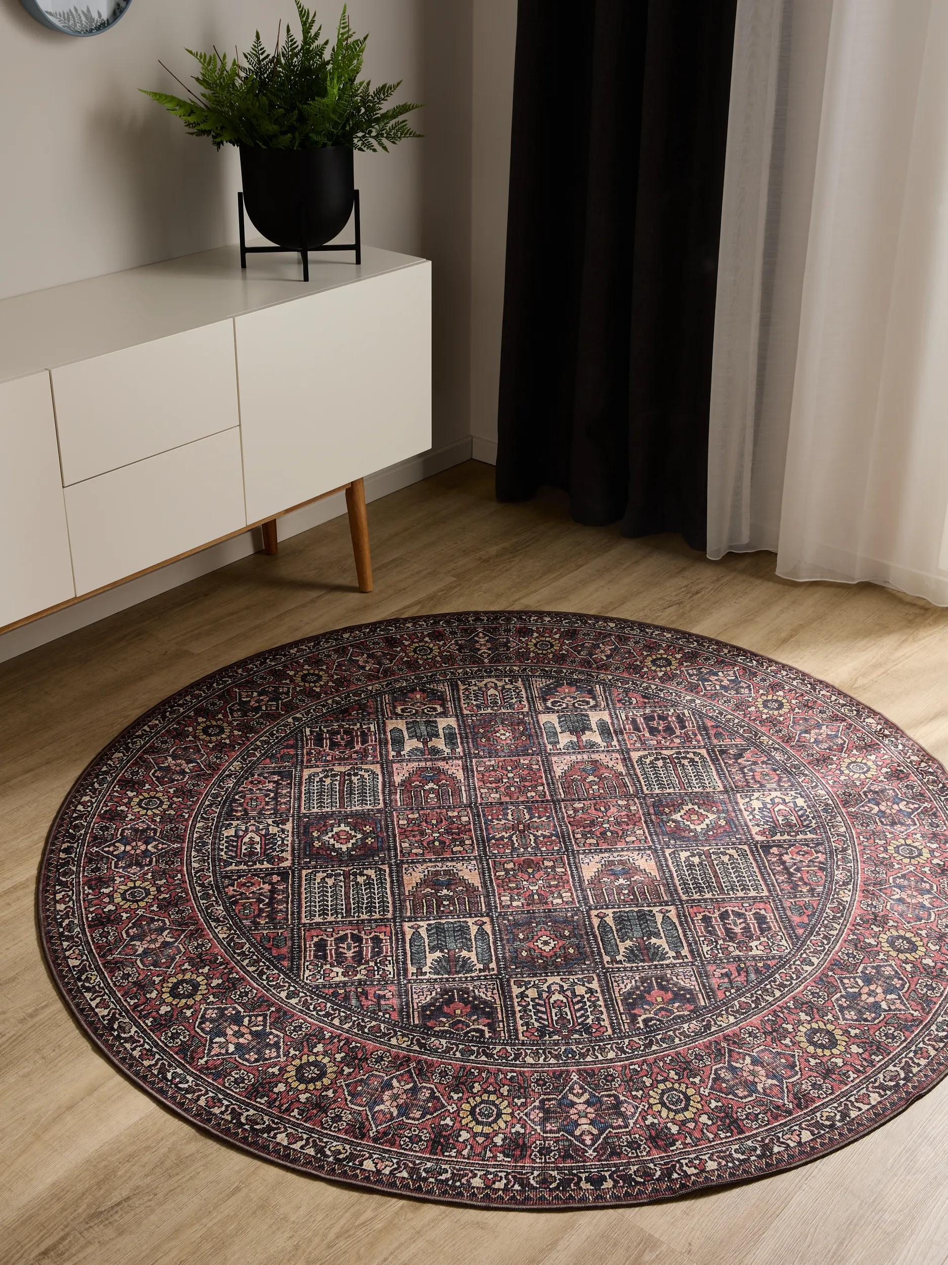 Covor lavabil George – Multicolor/Roșu