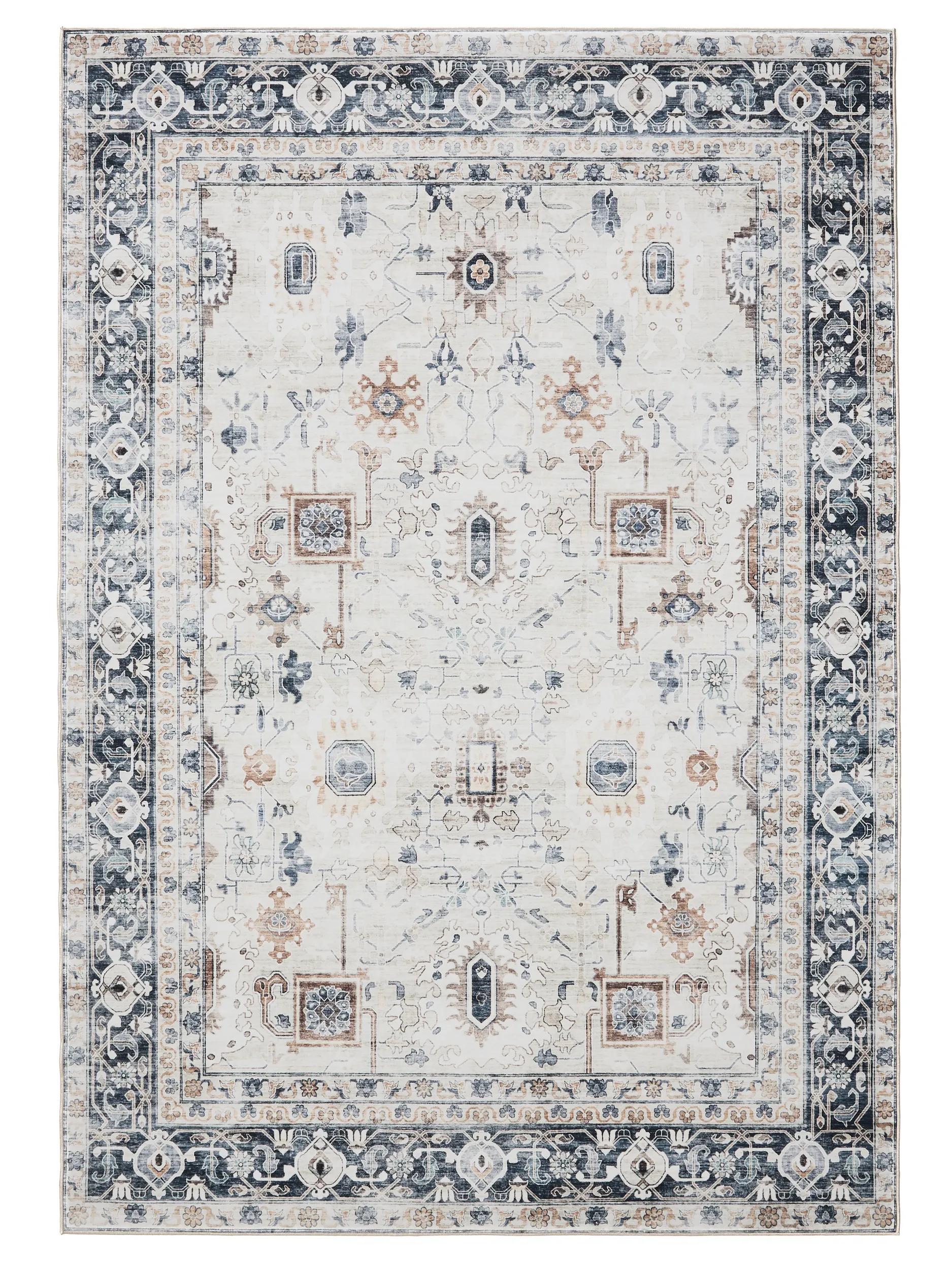 Covor lavabil George – Crem/Gri