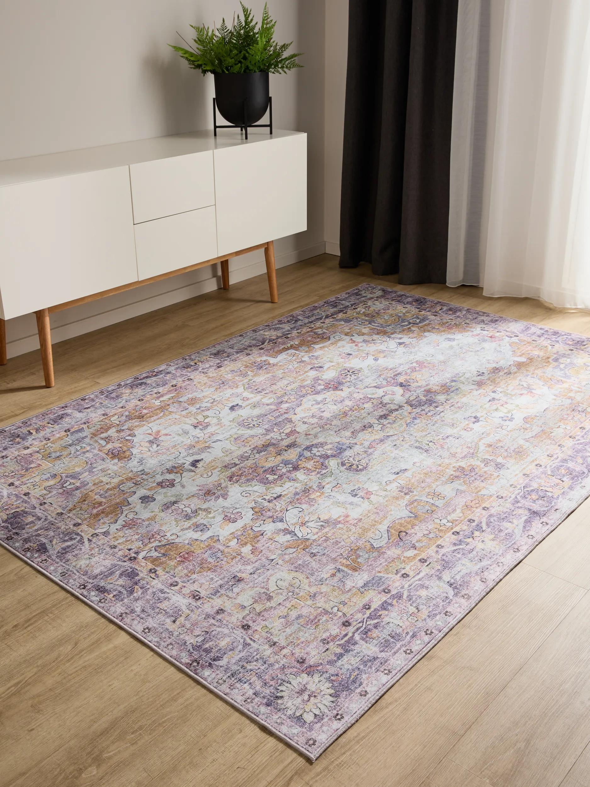 Covor lavabil George – Multicolor/Mov