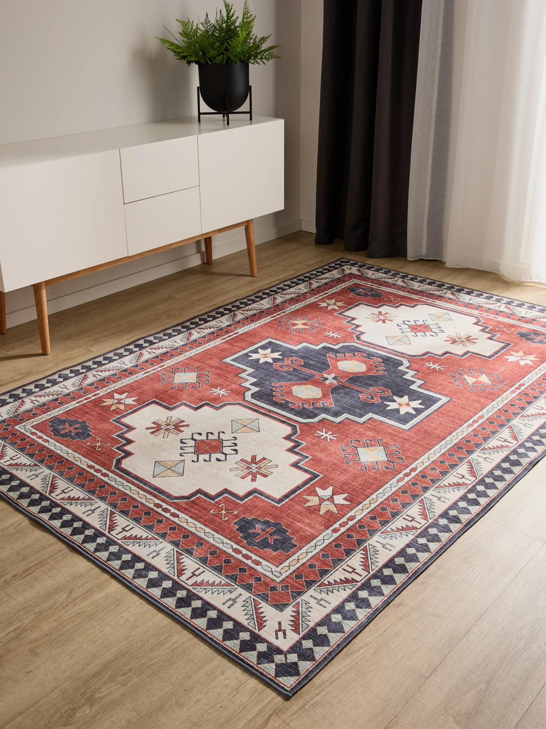 Covor lavabil George – Multicolor/Albastru