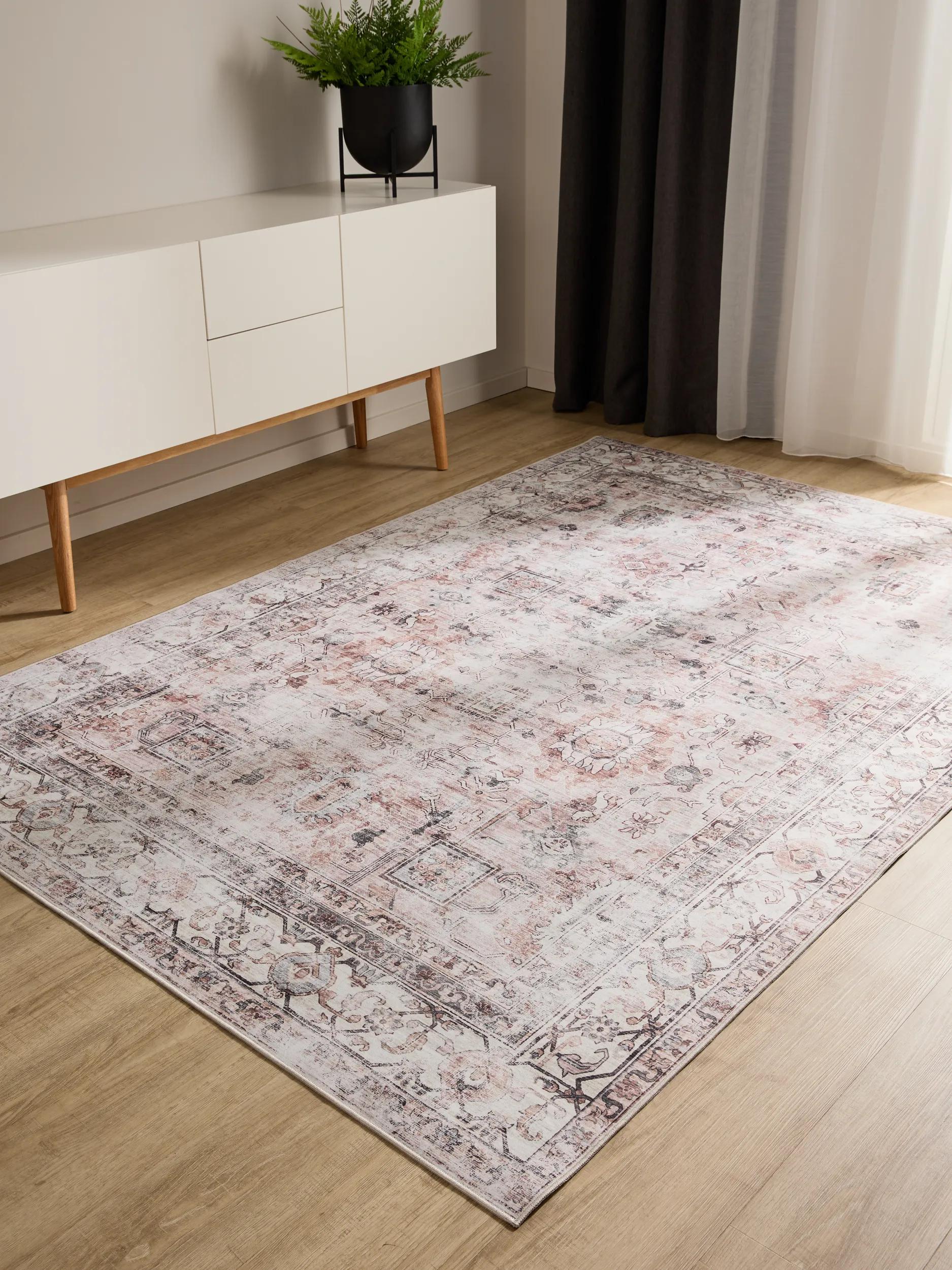 Covor lavabil George – Crem/Taupe