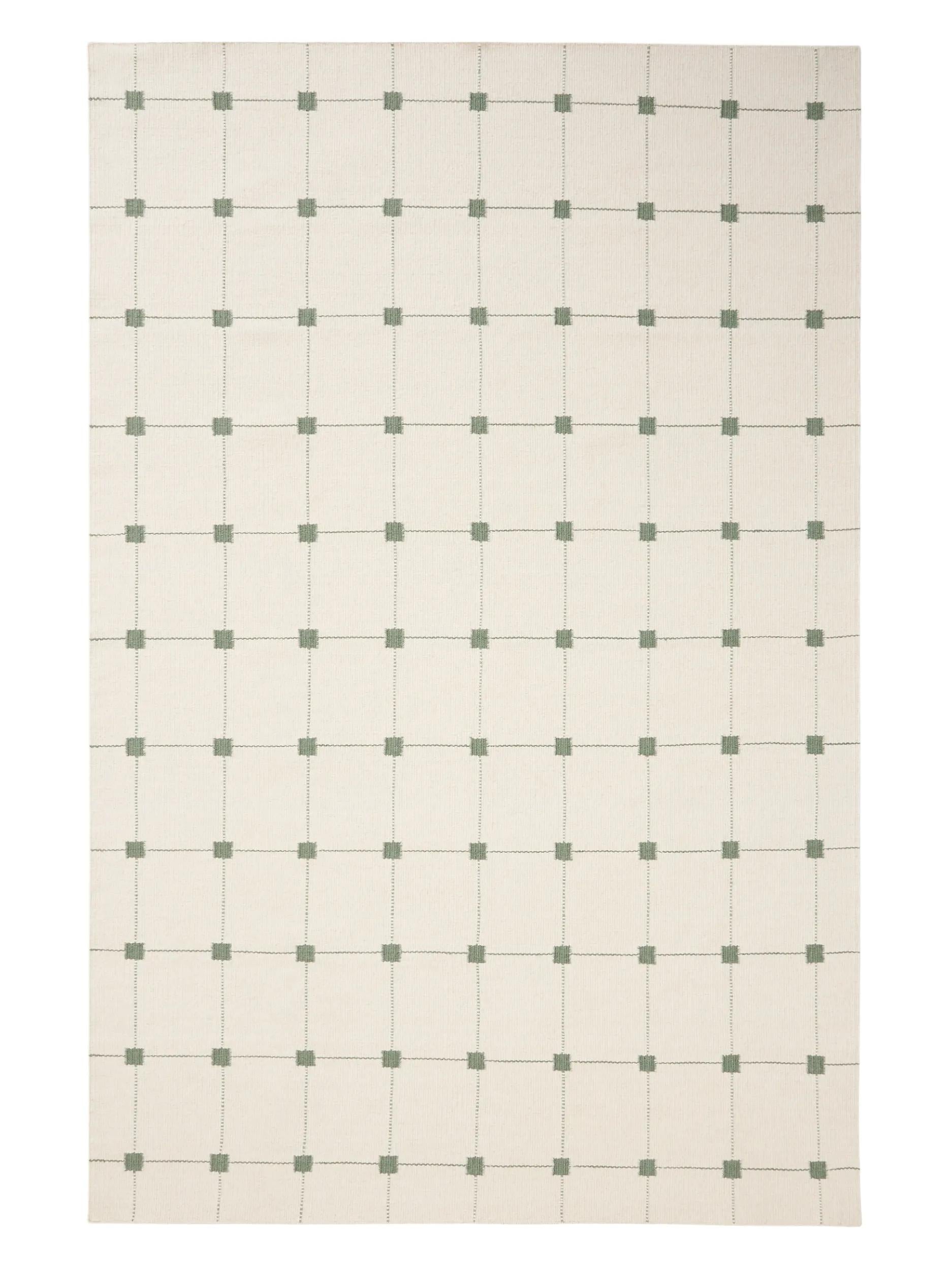 Covor din lână Grady – Crem/Verde
