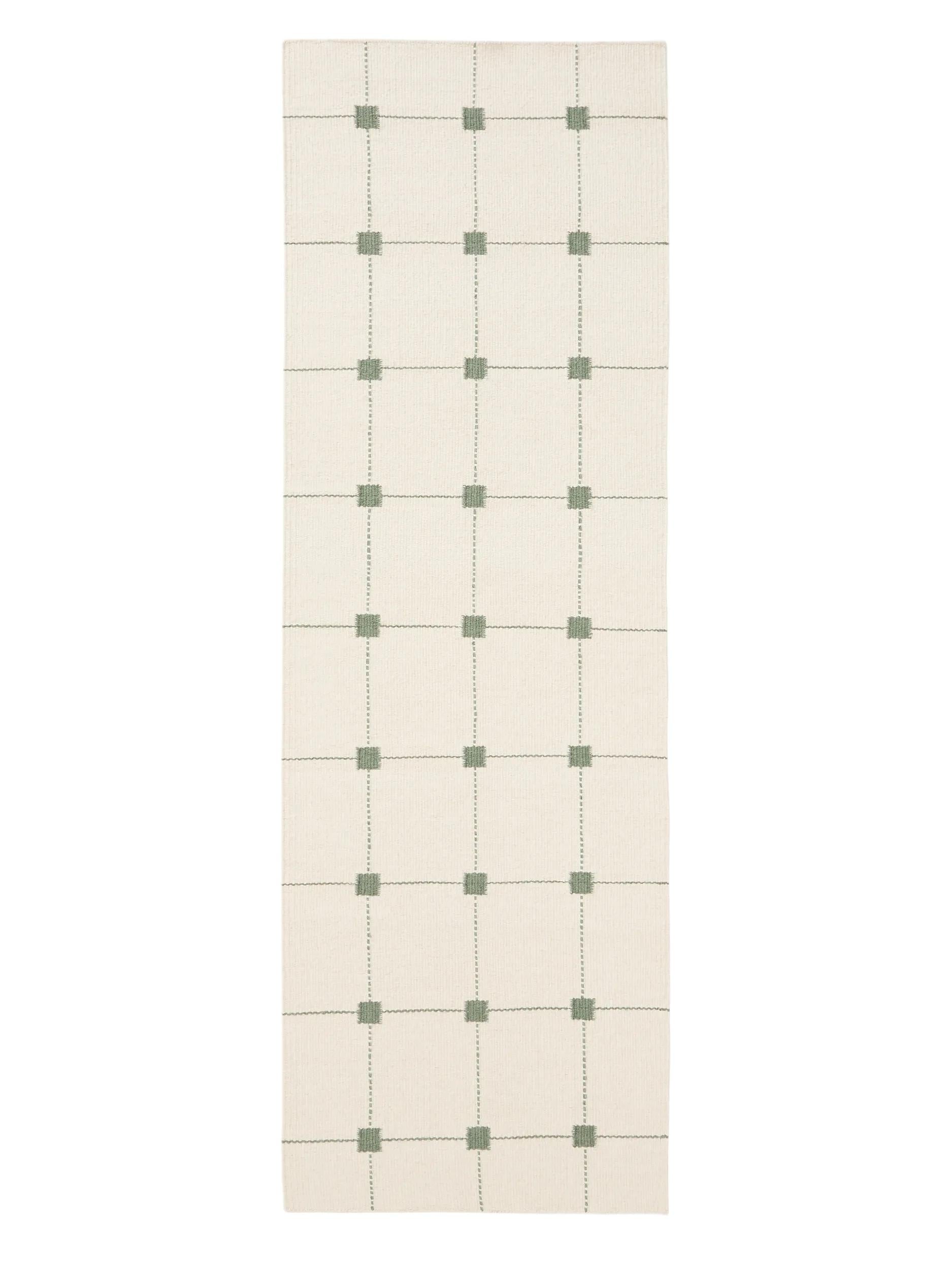 Traversă din lână Grady – Crem/Verde