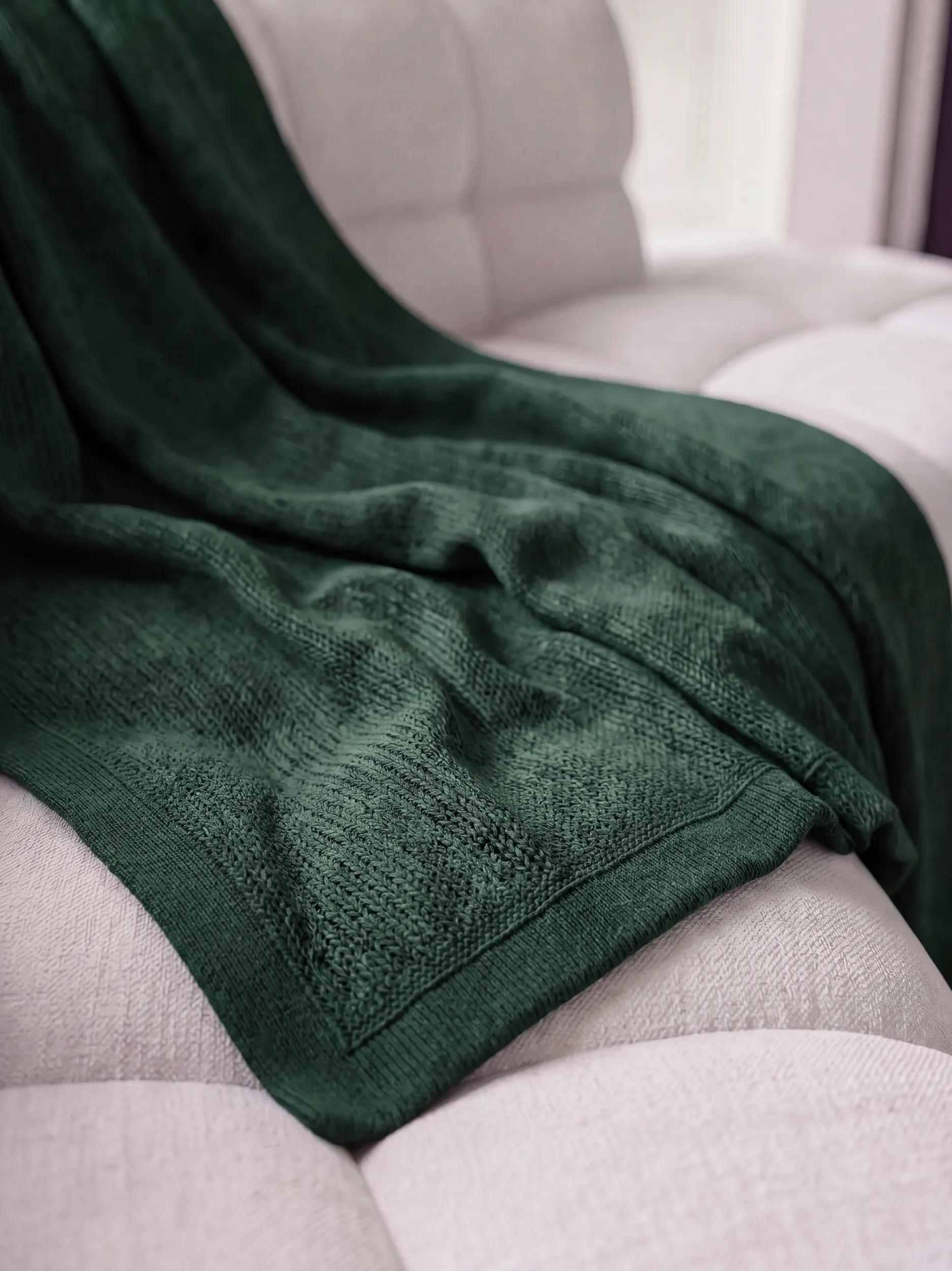 Pătură din bumbac Helma – Verde