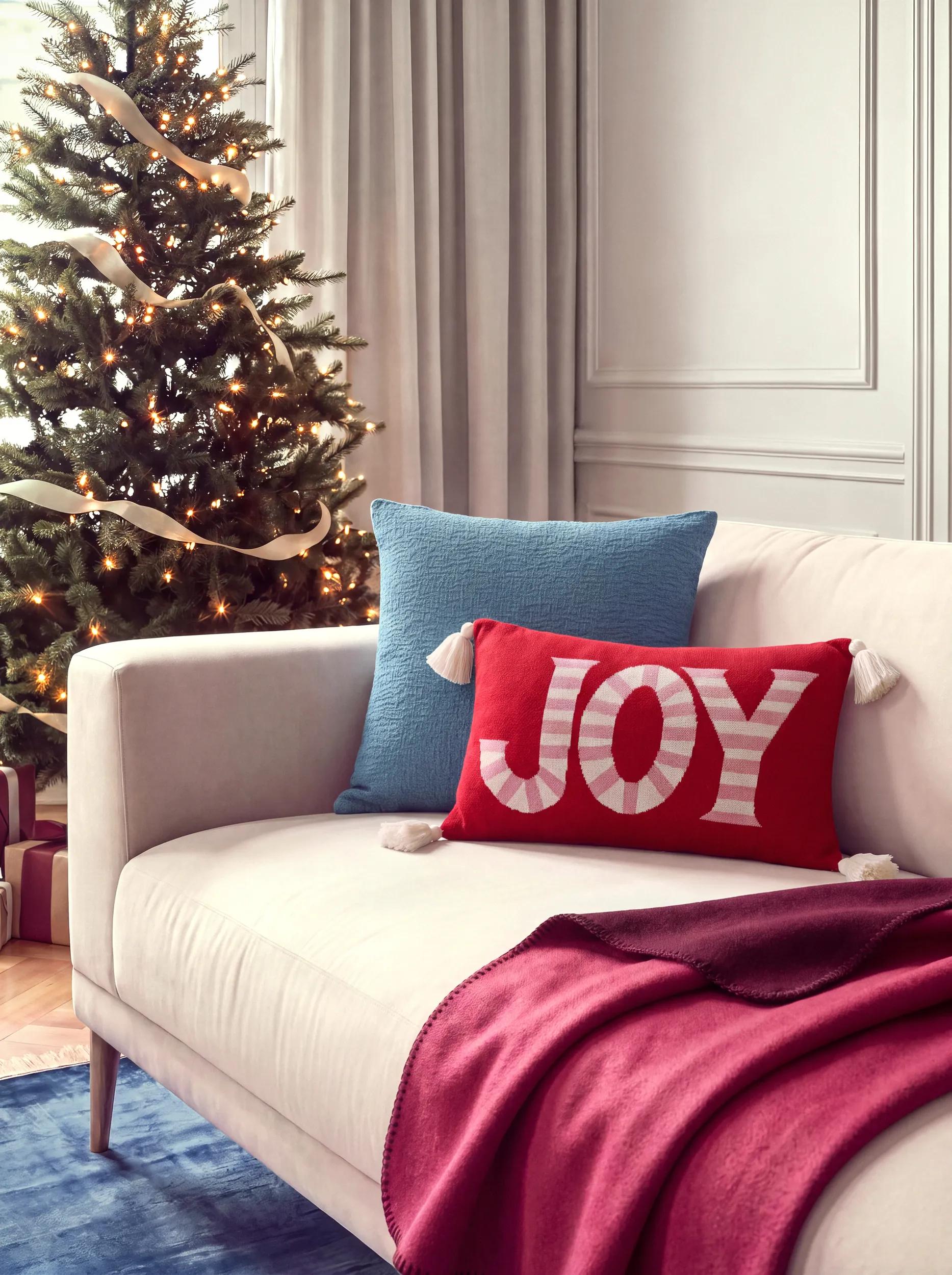 Pernă de Crăciun Joyful – Roșu