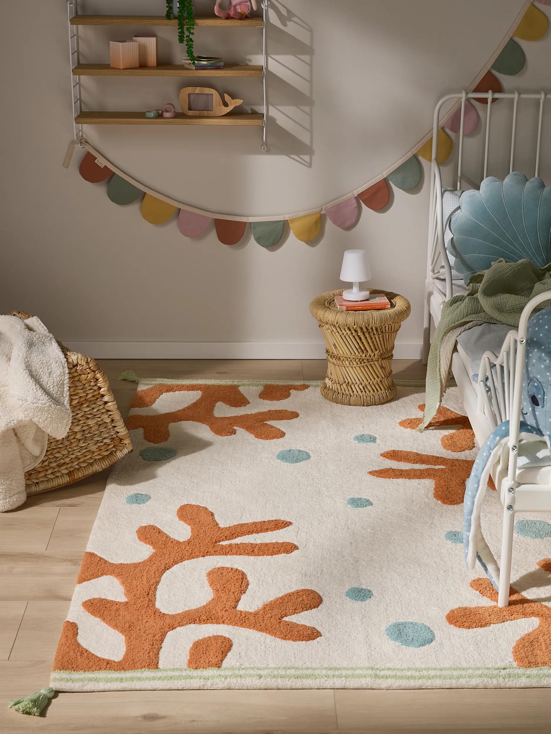 Covor lavabil pentru copii Marine – Multicolor/Alb