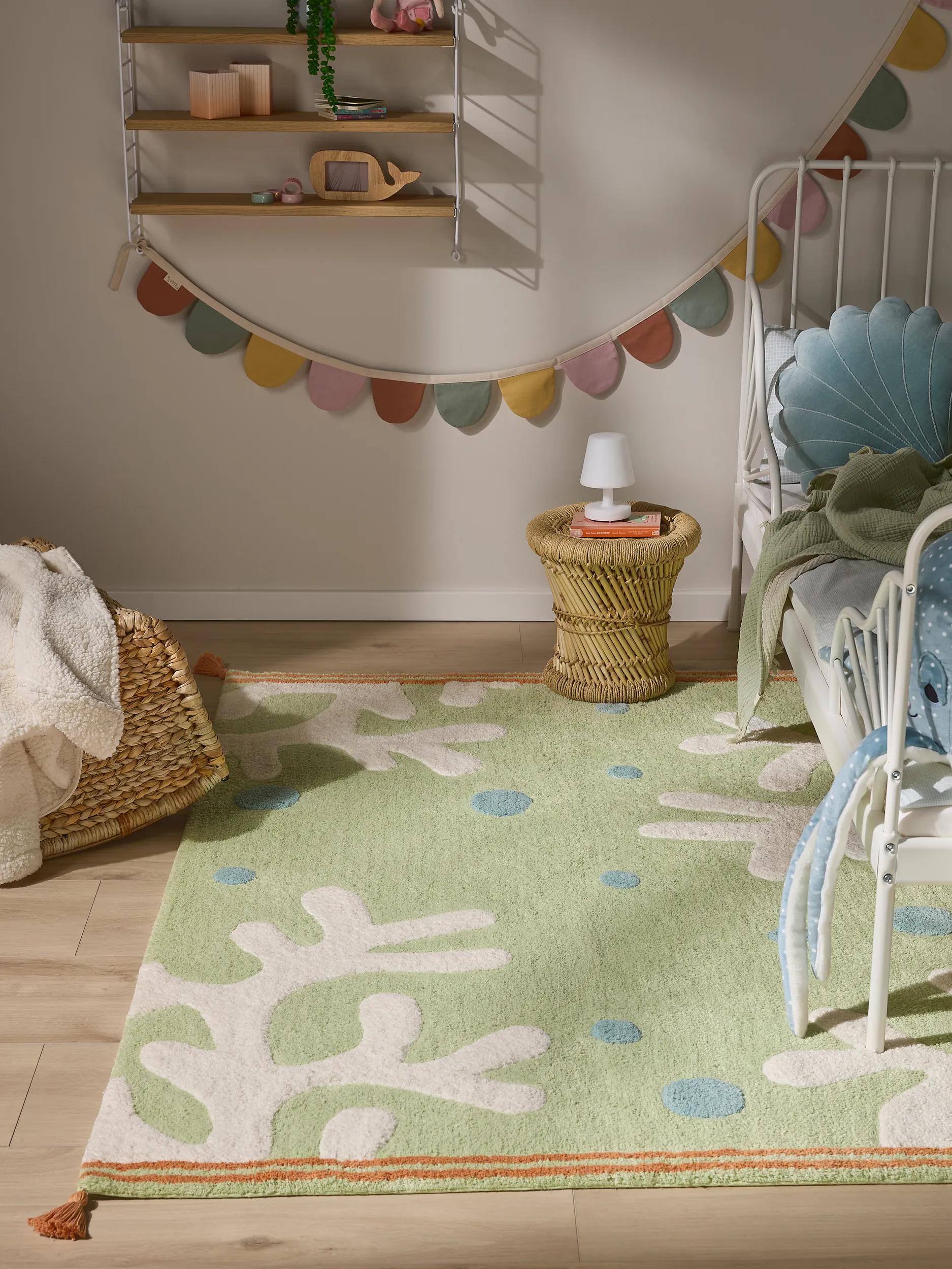 Covor lavabil pentru copii Marine – Multicolor/Verde