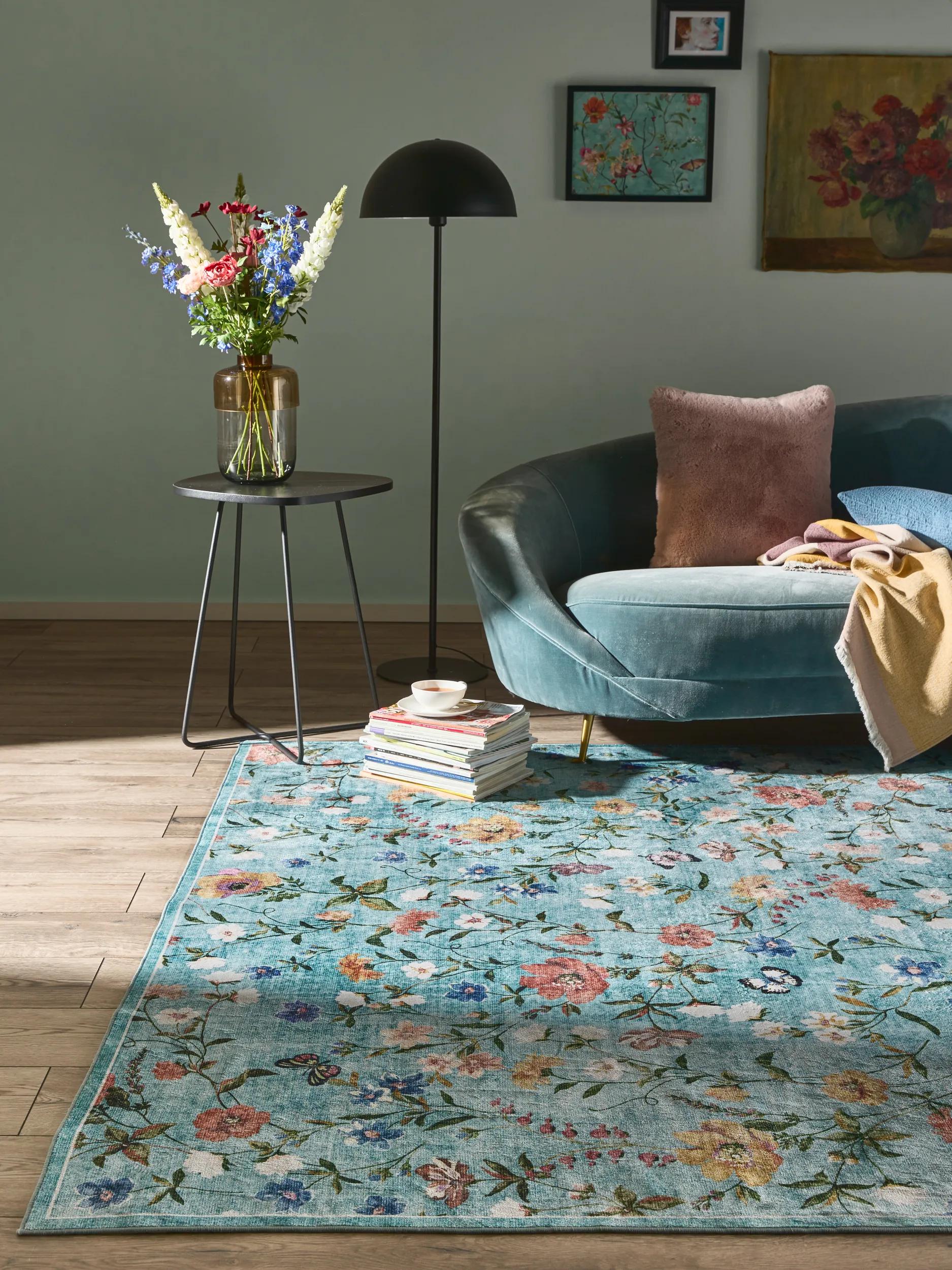 Covor lavabil Milly – Multicolor/Turcoaz