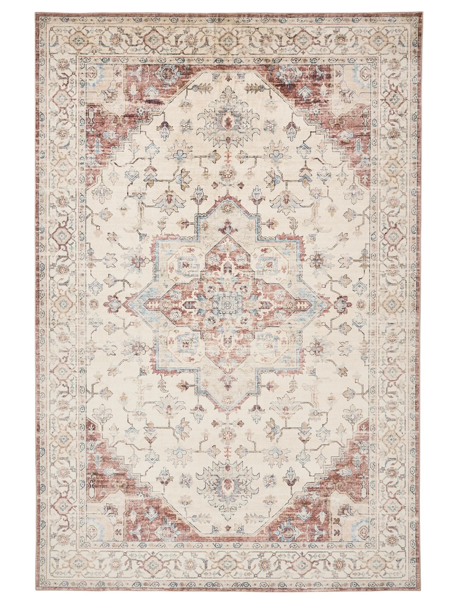 Covor lavabil Miray – Multicolor/Roșu