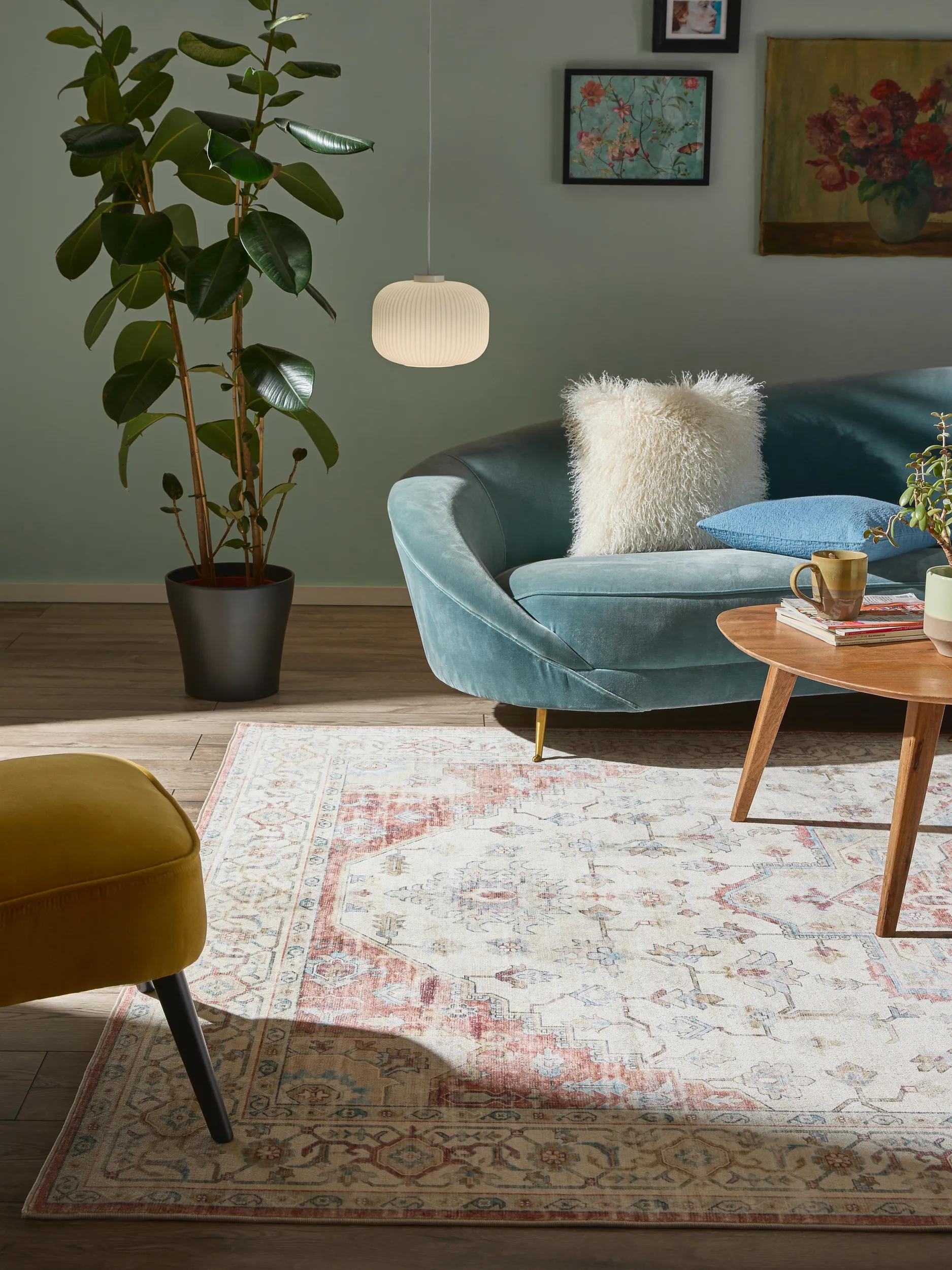 Covor lavabil Miray – Multicolor/Roșu