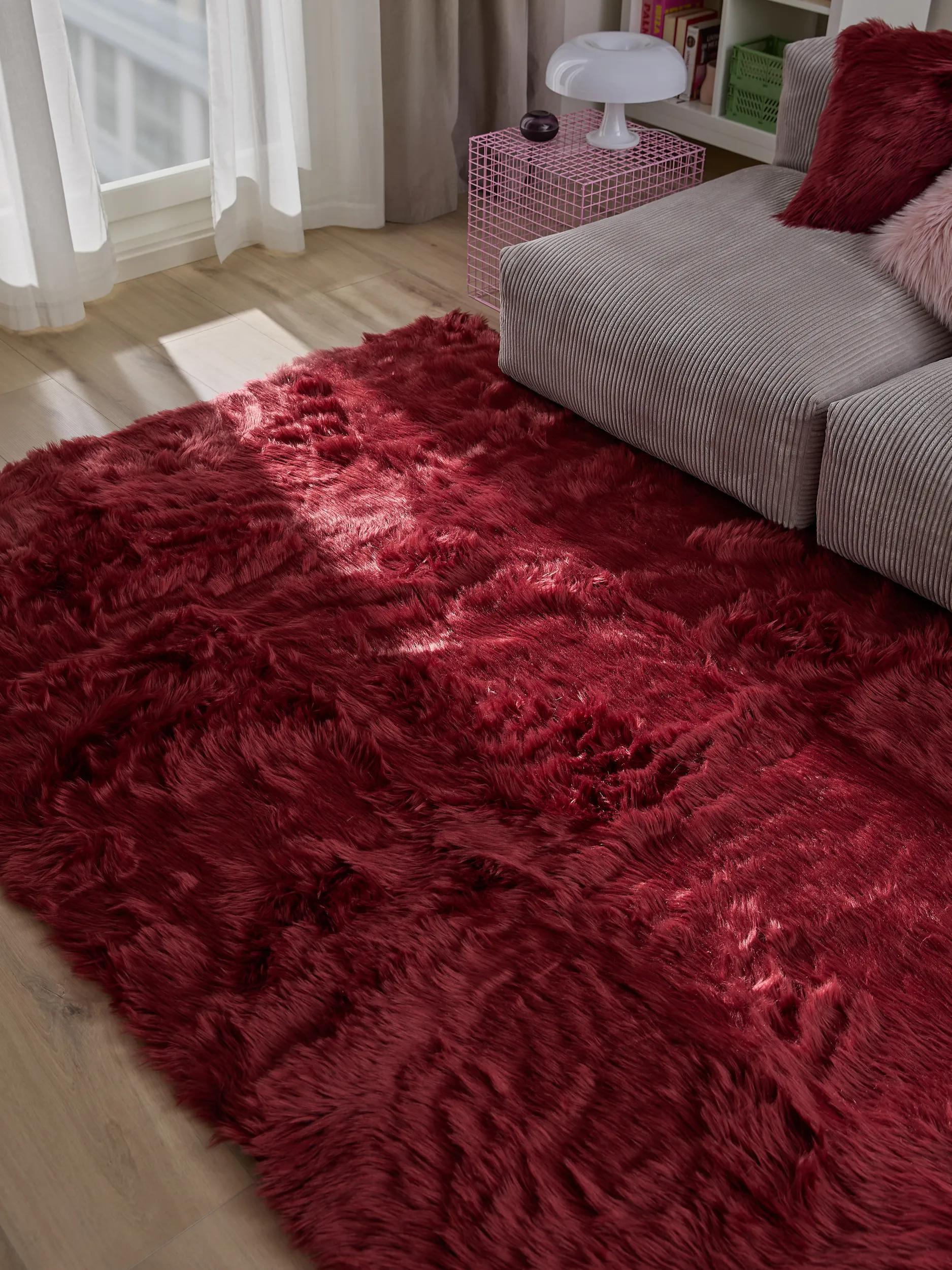 Covor shaggy lavabil Nanuk – Bordo
