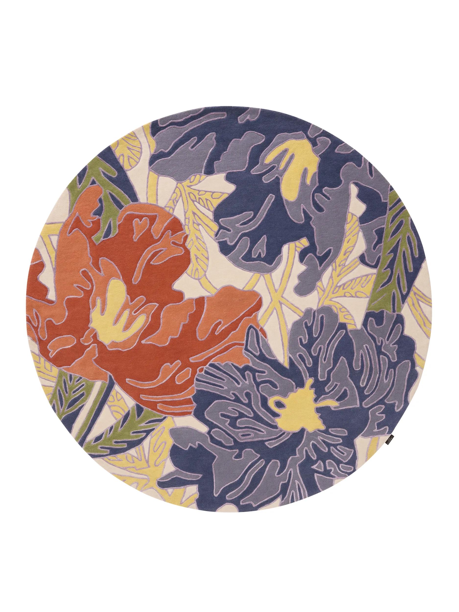 Covor rotund din lână Narciso – Multicolor/Mov