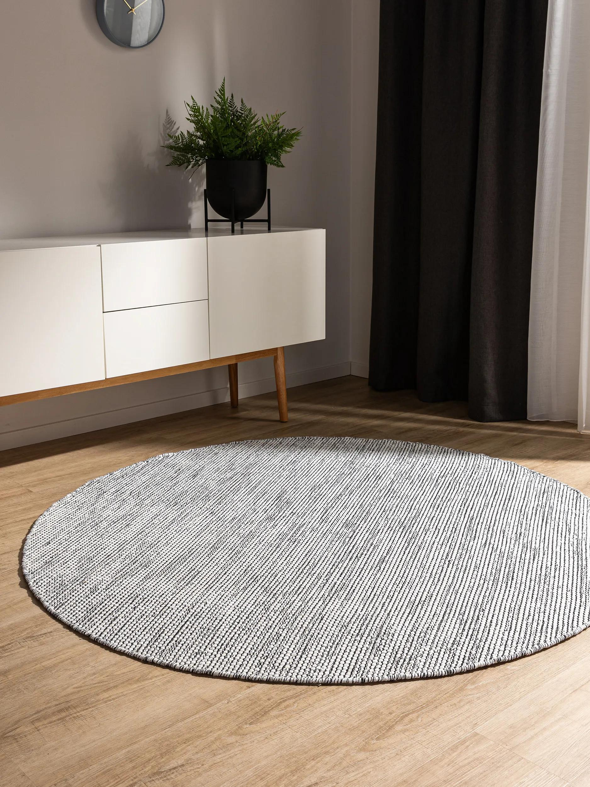 Covor din bumbac Ron – Bej/Negru