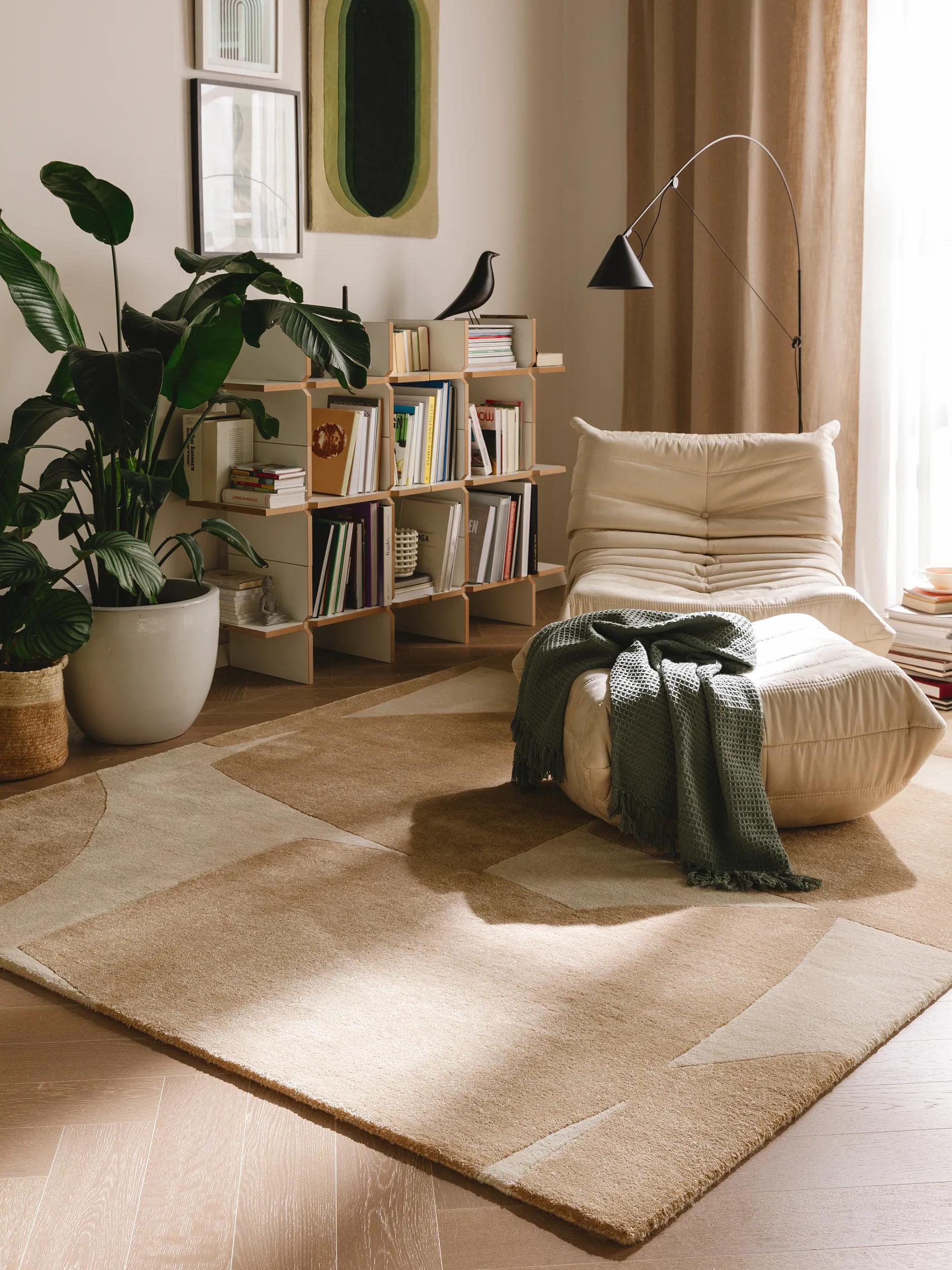 Covor din material reciclat Smilla – Bej