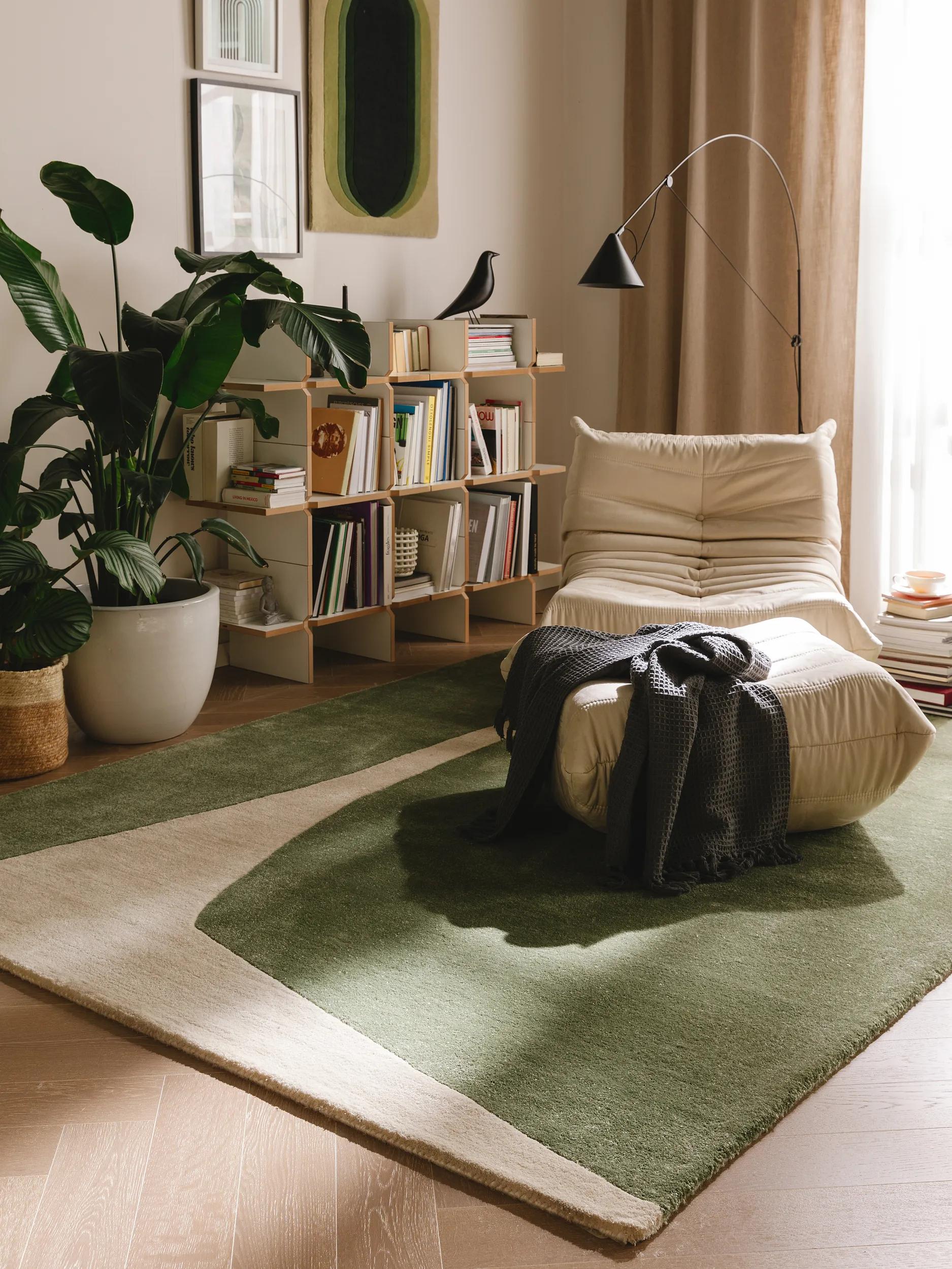 Covor din material reciclat Smilla – Verde