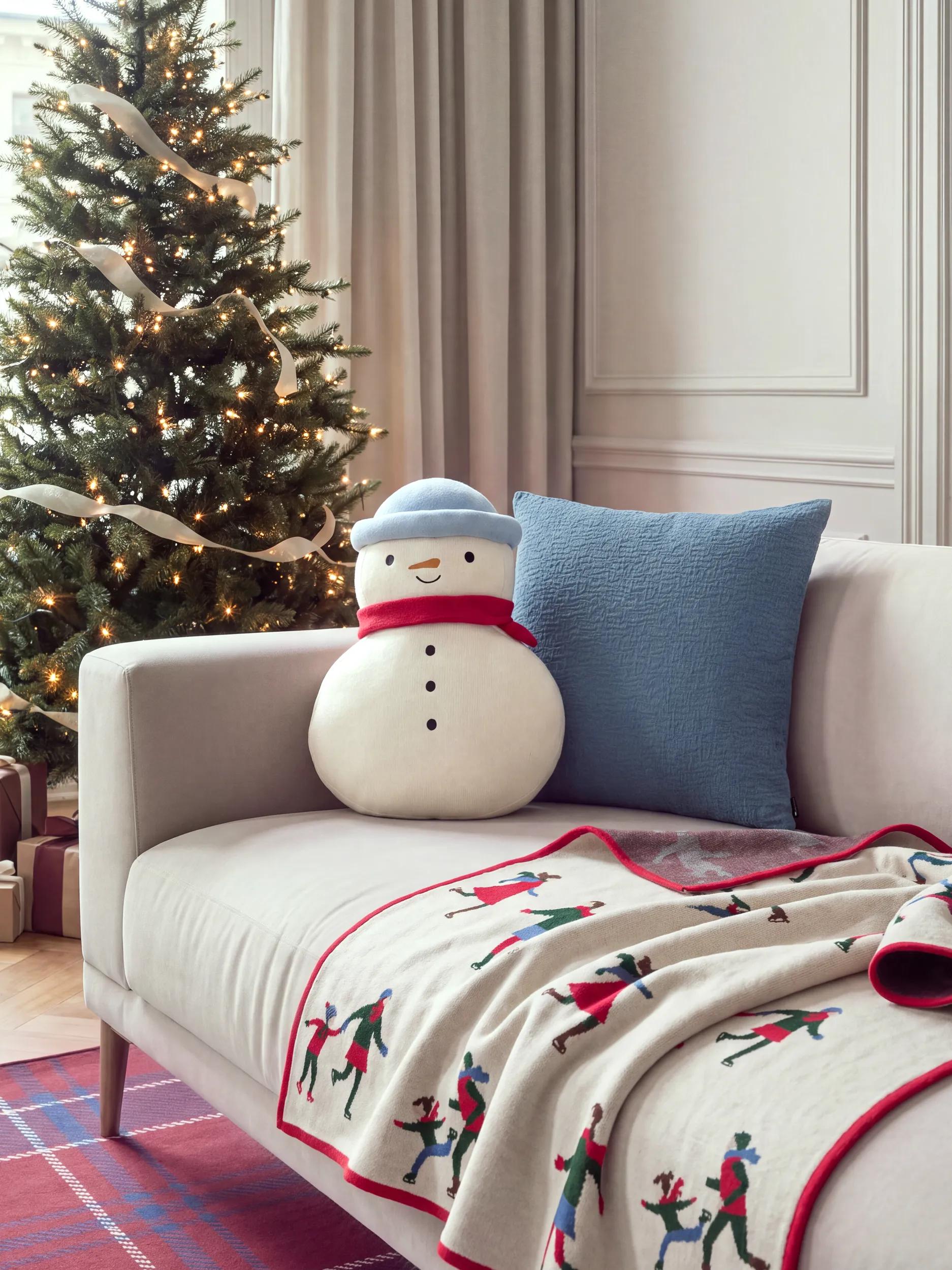 Pernă de Crăciun Snowman – Alb