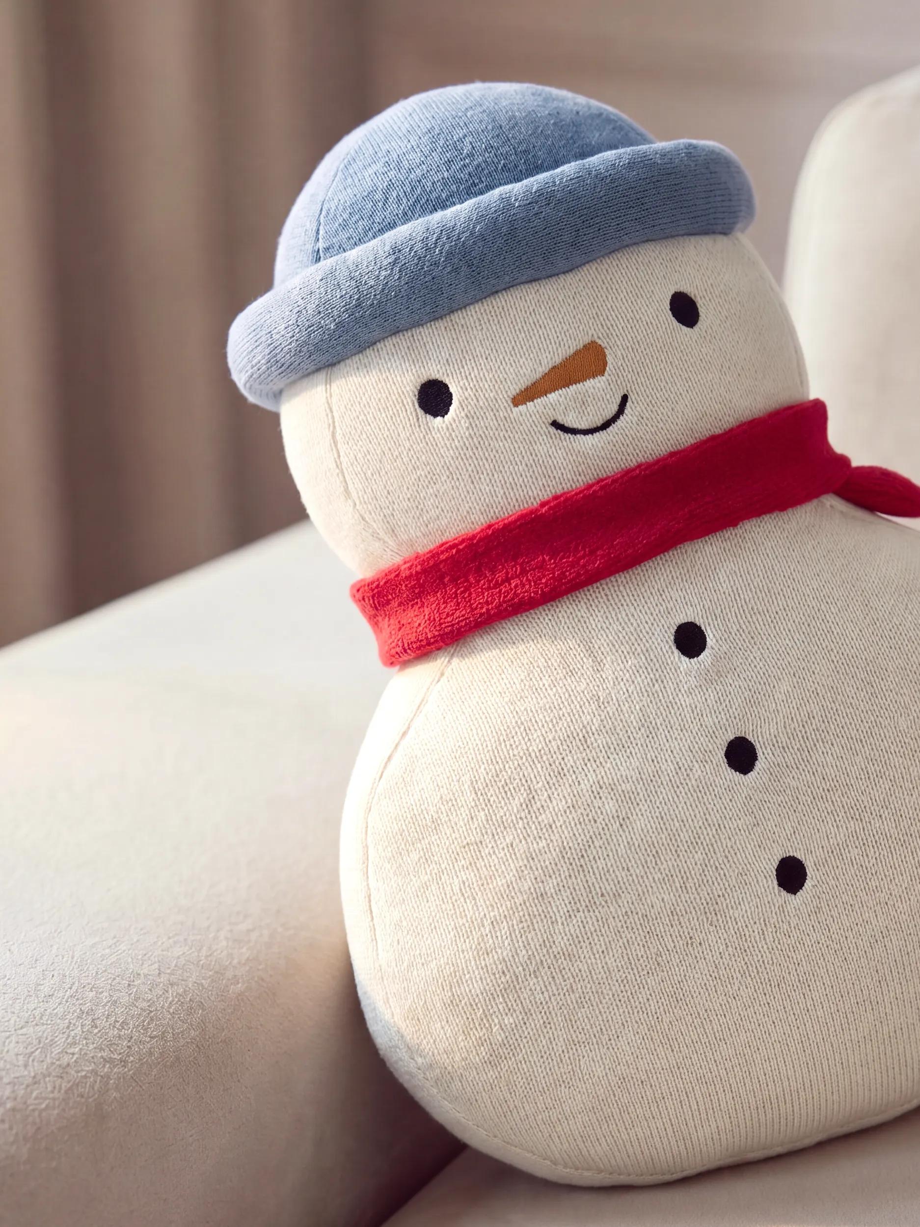 Pernă de Crăciun Snowman – Alb