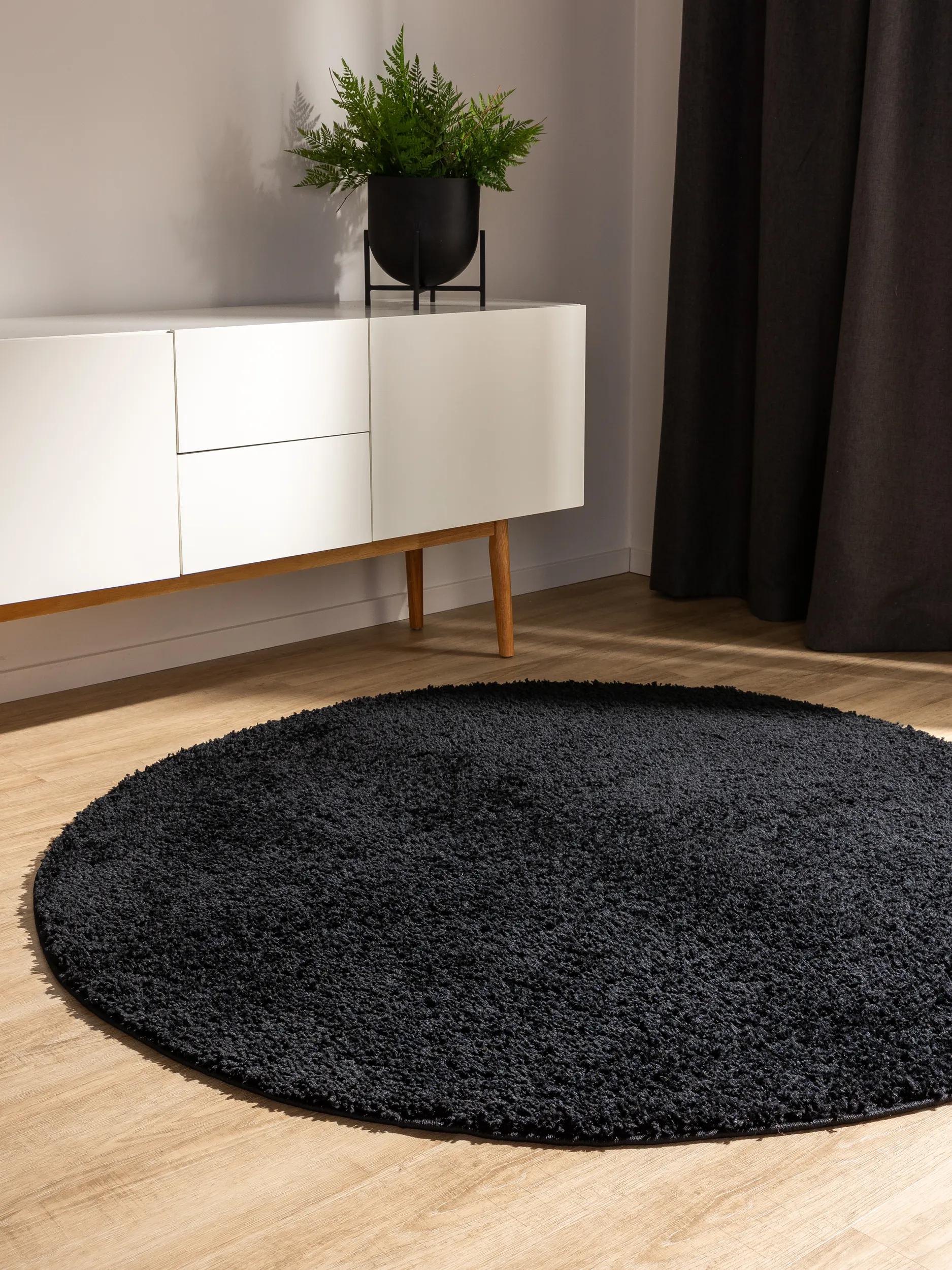 Covor shaggy lavabil Soho – Negru
